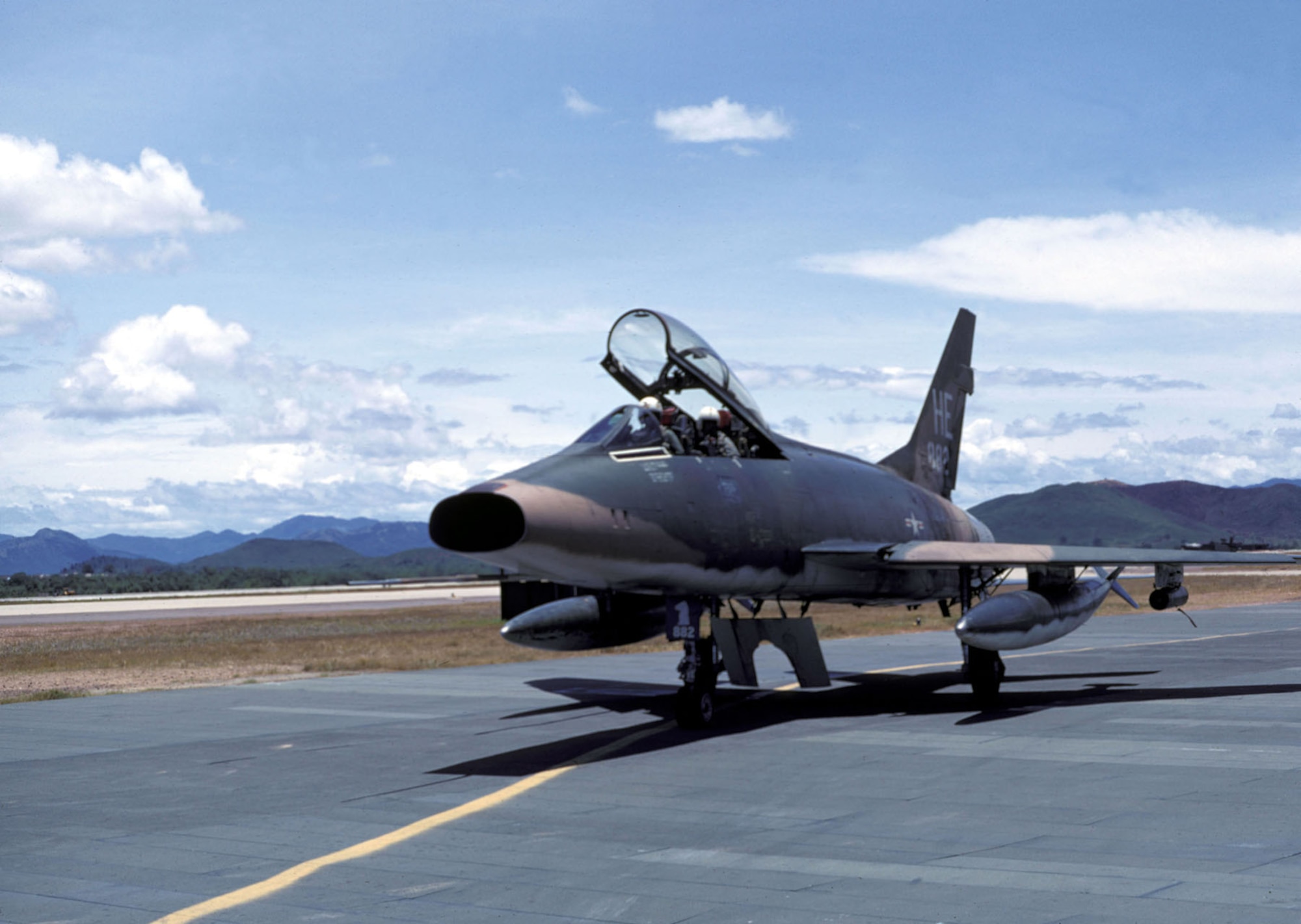 A Misty FAC F-100F used by Det 1, 612th Tactical Fighter Squadron, 37th Tactical Fighter Wing at Phu Cat AB. A Misty FAC F-100F is on display in the Southeast Asia War Gallery at the National Museum of the U.S. Air Force. (U.S. Air Force photo)