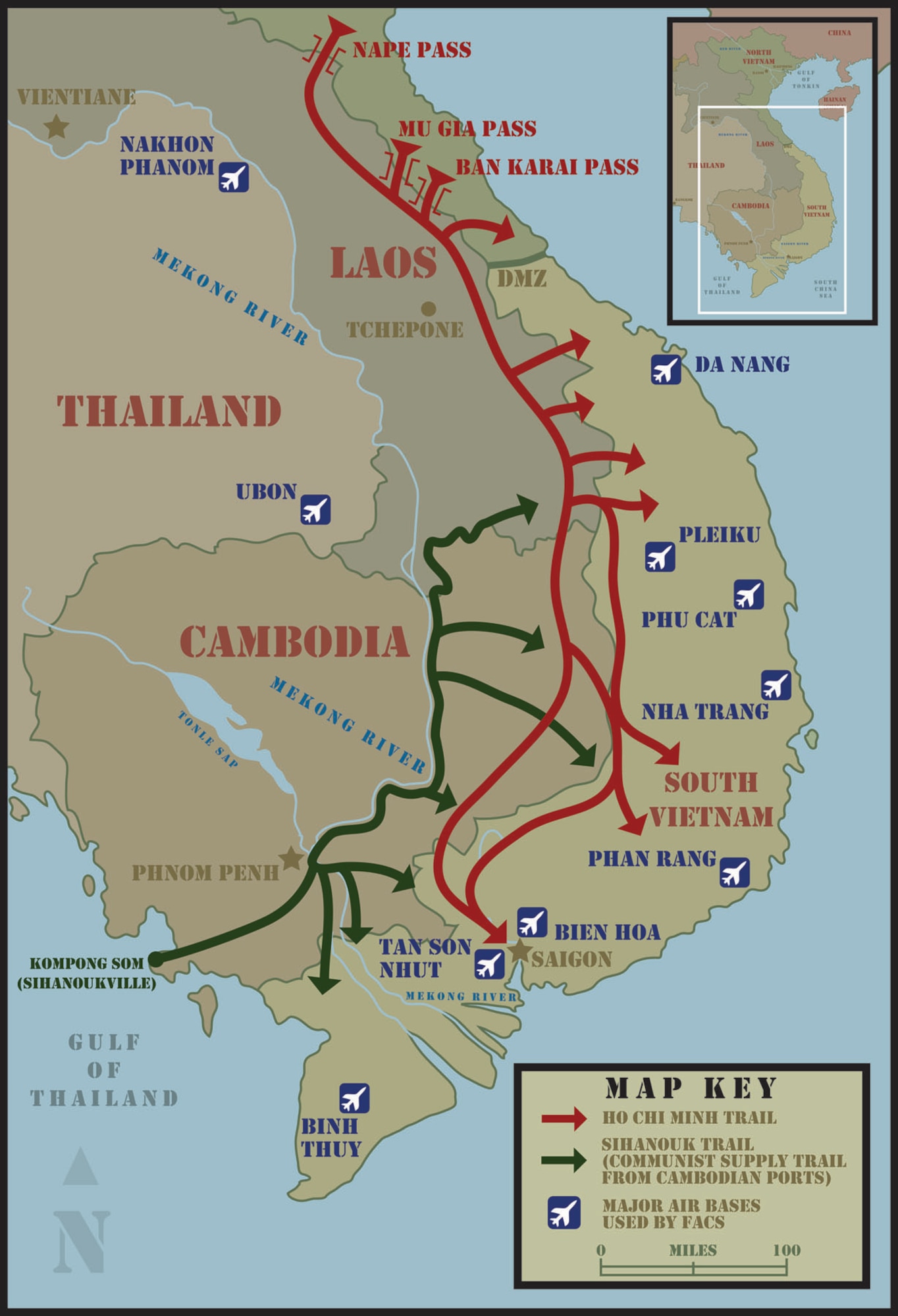 Map Of Air Force Bases In Thailand During Vietnam War - Kandy Mariska