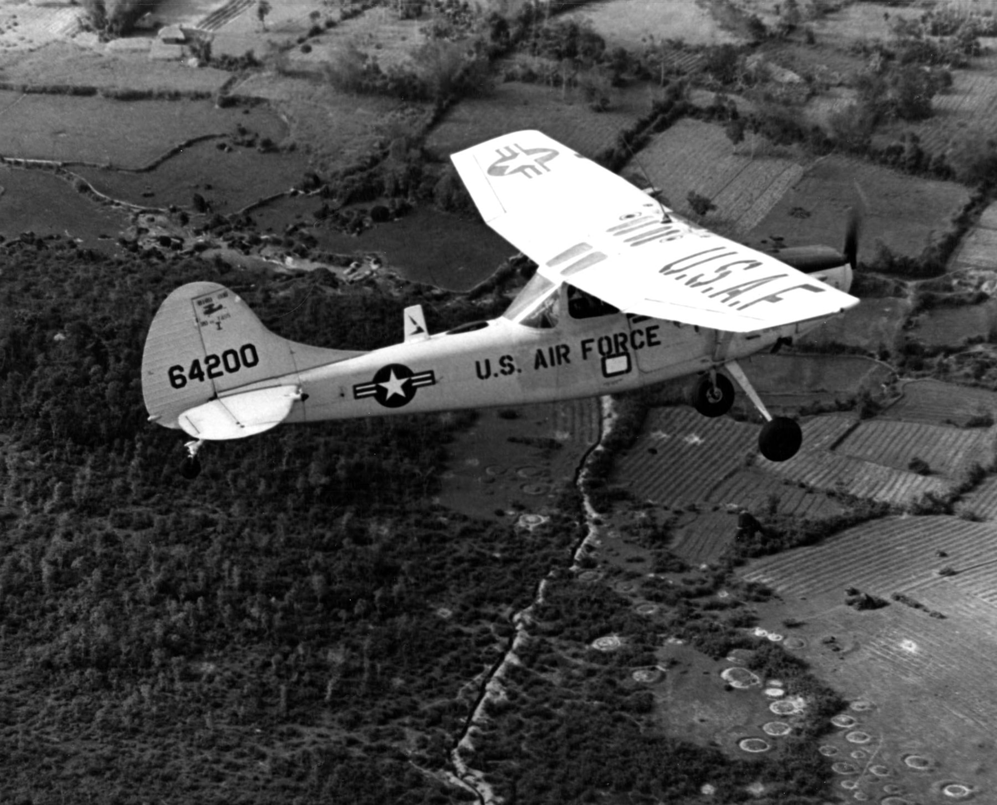 By flying low over the same territory regularly, the FAC could recognize any changes that might indicate enemy activity. Also, by using his same unique call sign on the radio, the FAC became a familiar and trusted voice to all friendly forces in the area. (U.S. Air Force photo)