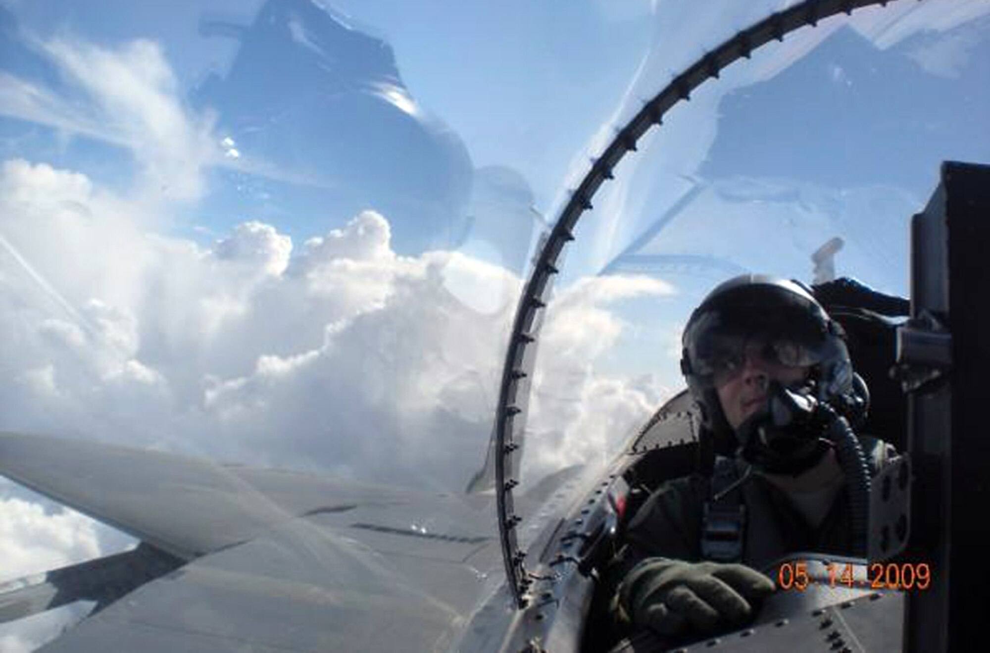EGLIN AIR FORCE BASE, Fla. -- Senior Airman Anthony Newman, 58th Aircraft Maintenance Unit aircraft armament specialist, gets a backseat ride aboard an F-15, pulling 8.2 gravitational forces at 850 miles per hour. Airman Newman has been on nine temporary duty assignments in the span of about two years. He says the places he has seen and the experience he has gained wouldn't be possible if he never joined the Air Force. (Courtesy photo)