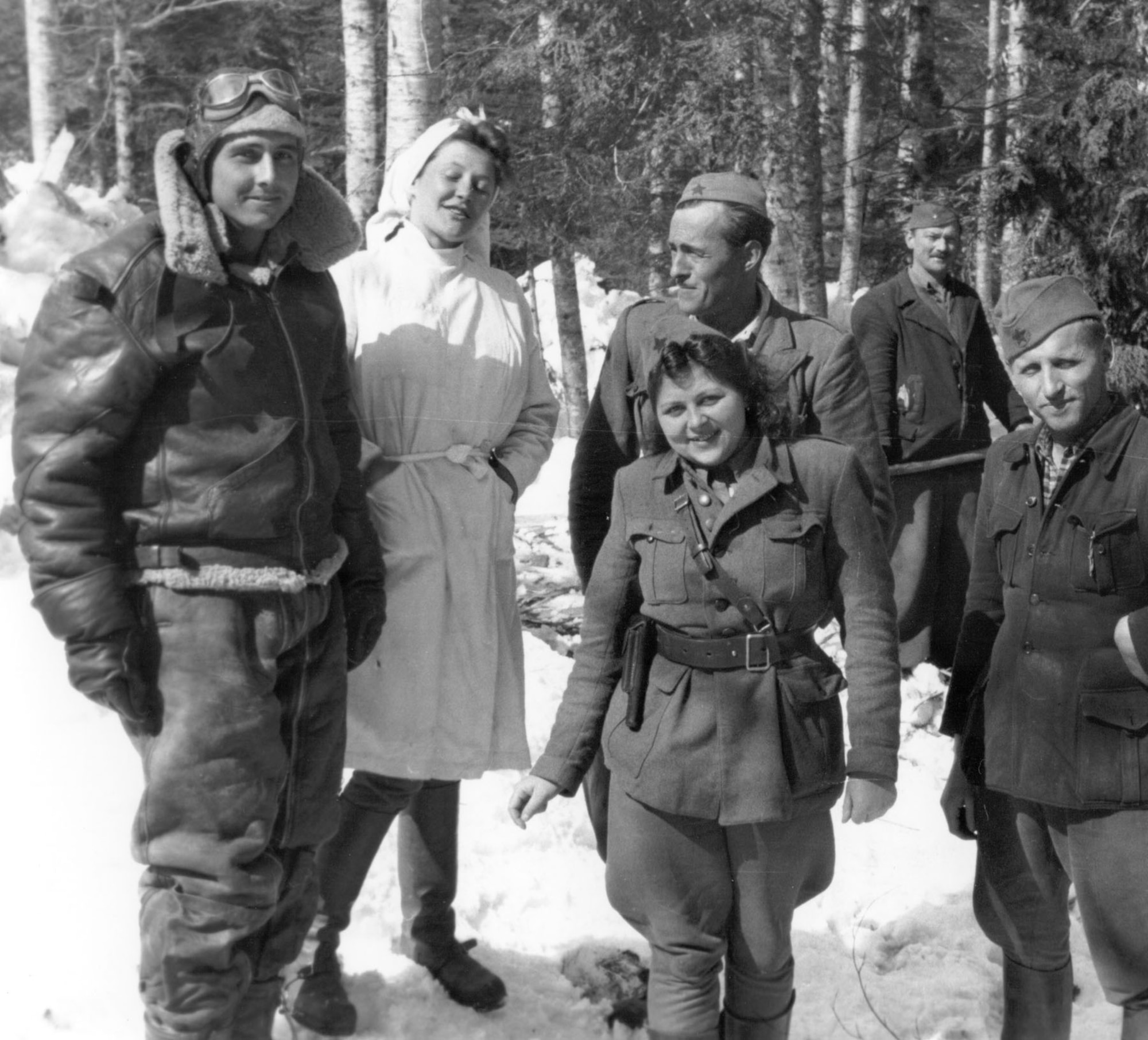Like their western European counterparts, resistance fighters in the Balkans offered assistance to downed Airmen. Pictured here is one of the crewmen, Robert W. Glasby, at the partisan hospital in Zgornji Hrastnik. (U.S. Air Force)