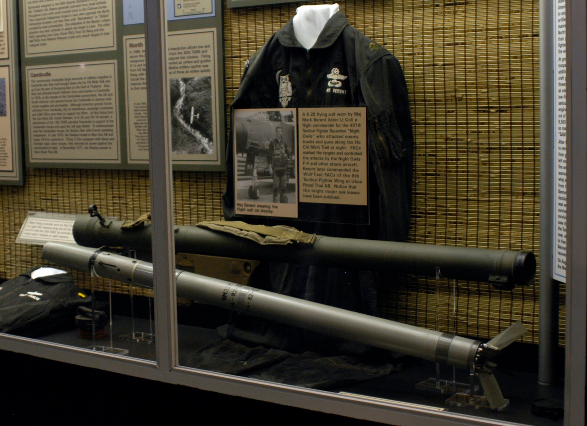 DAYTON, Ohio - SA-7b Grail with the missile removed. Please note the infrared seeker in the nose of the missile. The protective caps were removed before firing. This item is on display in the A Dangerous Business: Forward Air Control exhibit in the Southeast Asia War Gallery at the National Museum of the U.S. Air Force. (U.S. Air Force photo)