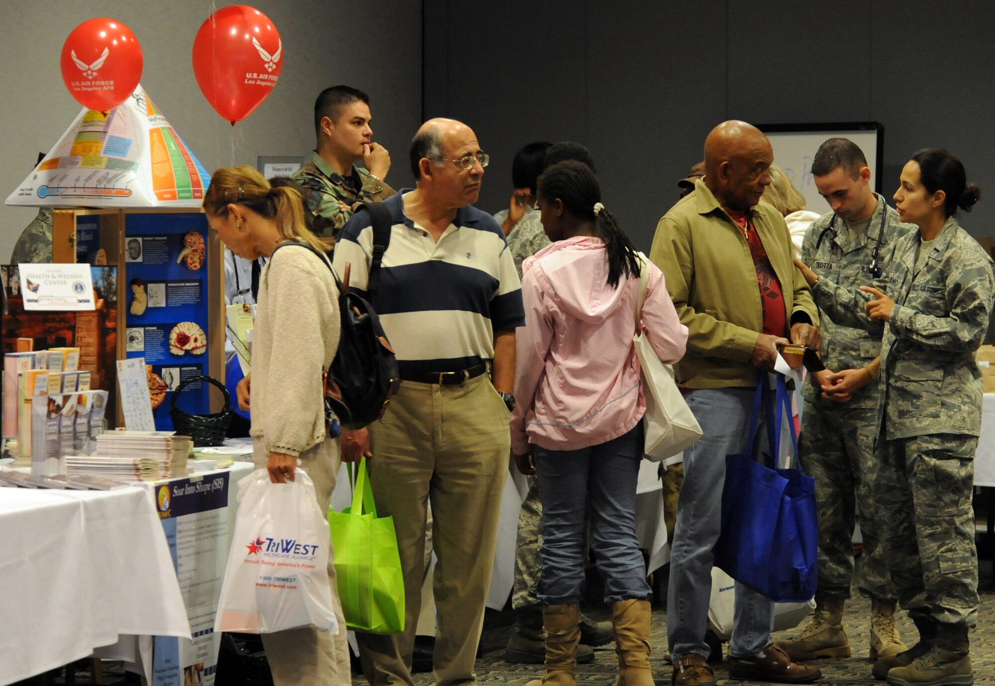 A retiree expo and appreciation day was held here, June 13.  Representatives from various agencies were on hand to provide information and answer questions.  Col. Anita Latin, 61st Air base Wing commander, and State Assemblyman Ted Lieu spoke at the event. (Photo by Atiba S. Copeland)