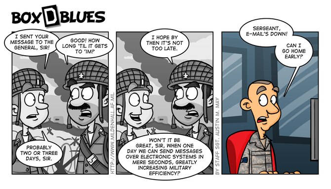 E-mail, as quick and efficient as it can be, is not a perfect system and should never be relied upon as a sole method of communication.  Airmen are reminded to talk with their co-workers face to face to ensure beyond any doubt their message is being communicated effectively.  (U.S. Air Force graphic by Staff Sgt. Austin M. May)