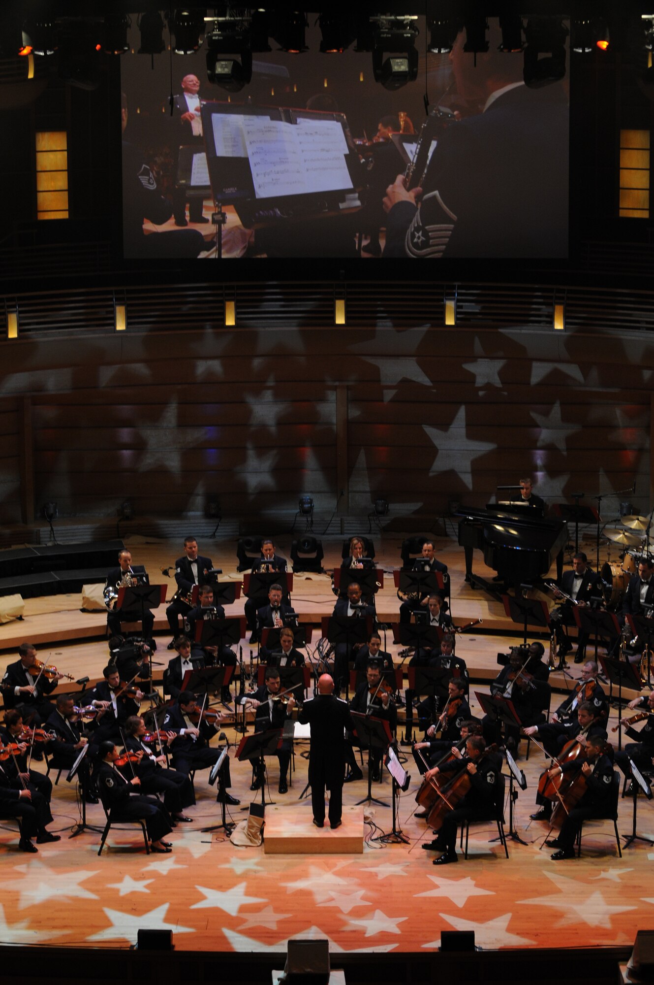 The United States Air Force Band performs June 17 at the Music Center at Strathmore in North Bethesda, Md. For the third consecutive year, the Band has partnered with Maryland Public Television to create a musical tribute to America's veterans. (U.S. Air Force photo by Senior Airman Marleah Miller)