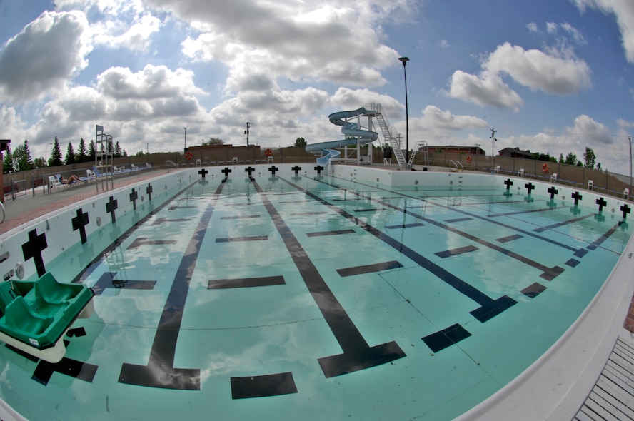MINOT AIR FORCE BASE, ND --The base pool and its parking lot is  getting an overhaul in preparation for the opening of the pool. The pool opening date has yet to be determined.  (U.S. Air Force Photo by Staff Sgt. Miguel Lara)