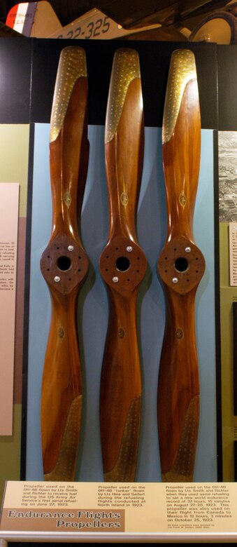 DAYTON, Ohio -- Endurance Flights Propellers exhibit in the Early Years Gallery at the National Museum of the United States Air Force. (U.S. Air Force photo)