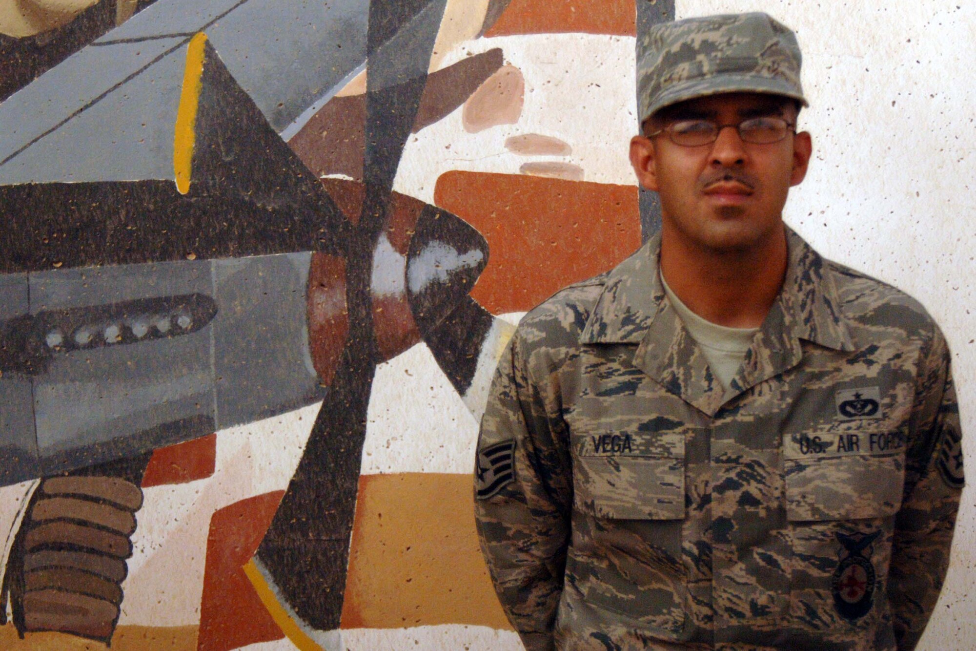 JOINT BASE BALAD, Iraq — Staff Sgt. Jerry Vega, 332nd Expeditionary Civil Engineer Squadron fire department crew chief, is the 332nd Air Expeditionary Wing's Tuskegee Airman of the Week for June 7 - 13. A native of Chicago, Sergeant Vega is deployed here from Eielson Air Force Base, Alaska. (U.S. Air Force photo/Staff Sgt. John Gordinier) 