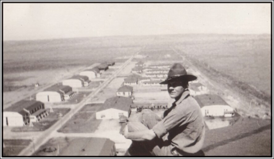 Atop the water tower. (Photo courtesy of March Field Air Museum)