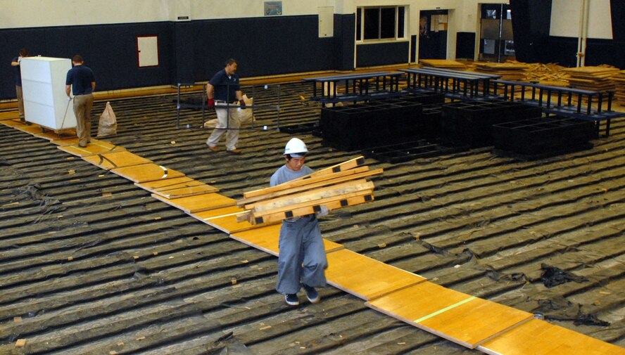 MISAWA AIR BASE, Japan – The Potter Fitness Center’s main gym and East locker room are being renovated to improve the quality of life for Misawa’s service members. Renovation started June 15 and is scheduled be completed in early October. Total cost of the renovation is approximately $1 million. (Air Force photo /Staff Sgt. Phillip Butterfield)