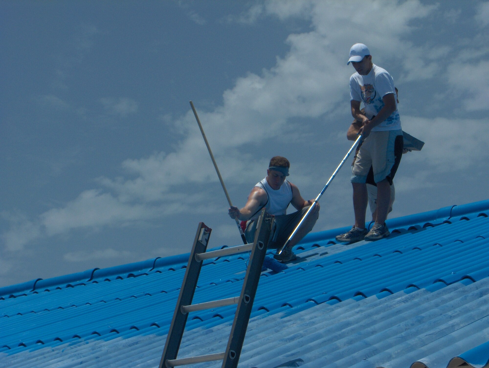 Members of the 964th Expeditionary Airborne Air Control Squadron spent a day of their free time helping fix up a local school in Curacao. Photo courtesy of Capt. Megan Rutell.