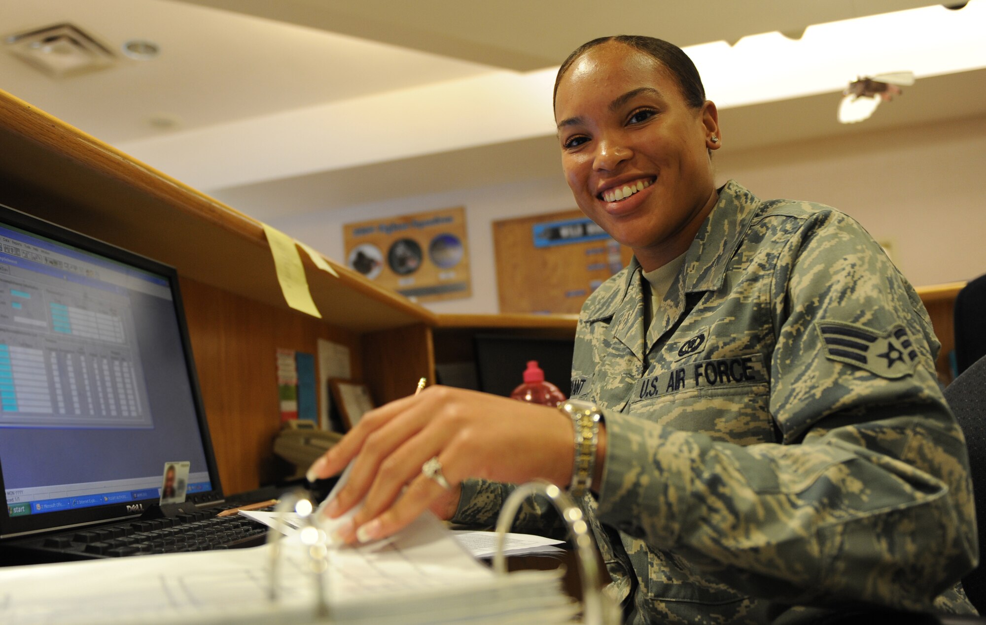 MOUNTAIN HOME AIR FORCE BASE, Idaho -- Senior Airman Chandra Bryant serves as a 390th Fighter Squadron aviation resource manager. (U.S. Air Force photo/ Airman 1st Class Renishia Richardson)