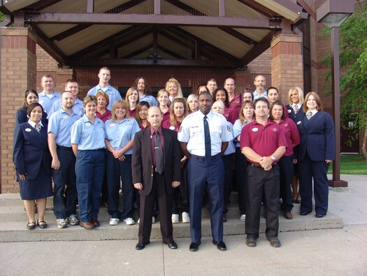 WHITEMAN AIR FORCE BASE, Mo. - The Whiteman Inn Team at Whiteman AFB, Mo. recently received the Best in ACC Innkeeper Award Small Category.  The team is currently competing for Best in Air Force Innkeeper Award Small Category.  The winner will be announced in September.  
Team members are:
Row 1 – (left to right) Mr. Marc Hicks, Tech. Sgt. Fedrick McBride, Mr. Hugh Palmer
Row 2 - (left to right)Ava Howell, Richard Benson, Holly Pendergrass, Kathy House, Frely Lease, Tammy Welcher, Joan Steimel, Dawn Updyke, Tawnie Ollermann, Emily Pray
Row 3 - (left to right)Jessica Lucio, Richard Bottom, Petra Phelps, Sara Burick,Melissa Schmidt Sandra Phelps, Mary Miller, Jackie Savage, Ashley Williams, Meryem Hampton, Felisha Moser
Row 4 - (left to right) Aaron Grandin, Corey LaChance, Wes Hanson, Cindy Lockhart, Staff Sgt. Kenneth Eggers, Wesley Luther, James Presley
