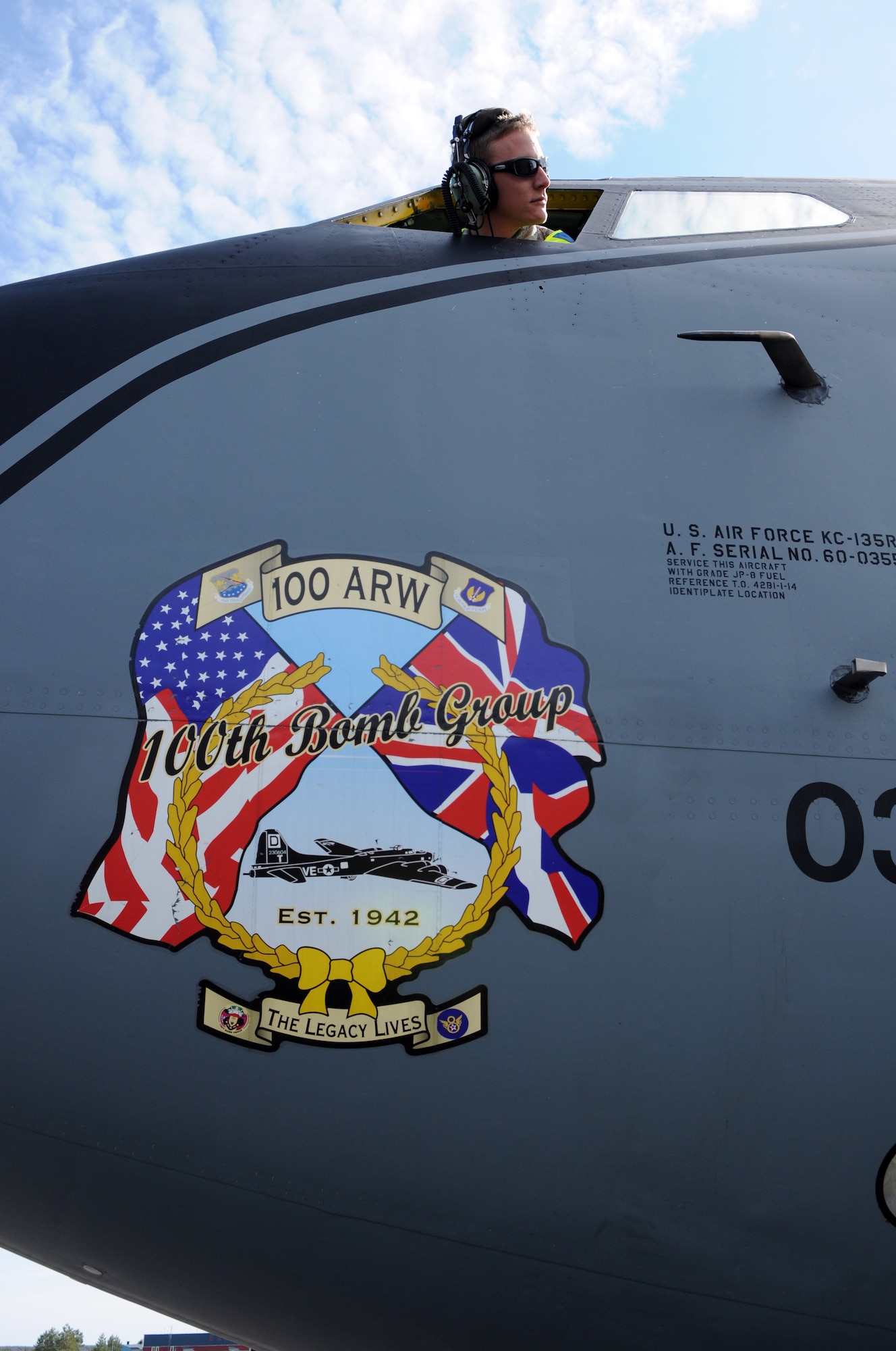 Senior Airman Ian Metz, 100th Aircraft Maintenance Squadron, checks control surfaces on a KC-135 from the aircraft's flight deck during Loyal Arrow 2009 in Lulea, Sweden.  Maintainers spend several hours before and after each flight making sure the jet is ready to carry its crew on a safe, successful mission. (U.S. Air Force photo by Staff Sgt. Austin M. May)
