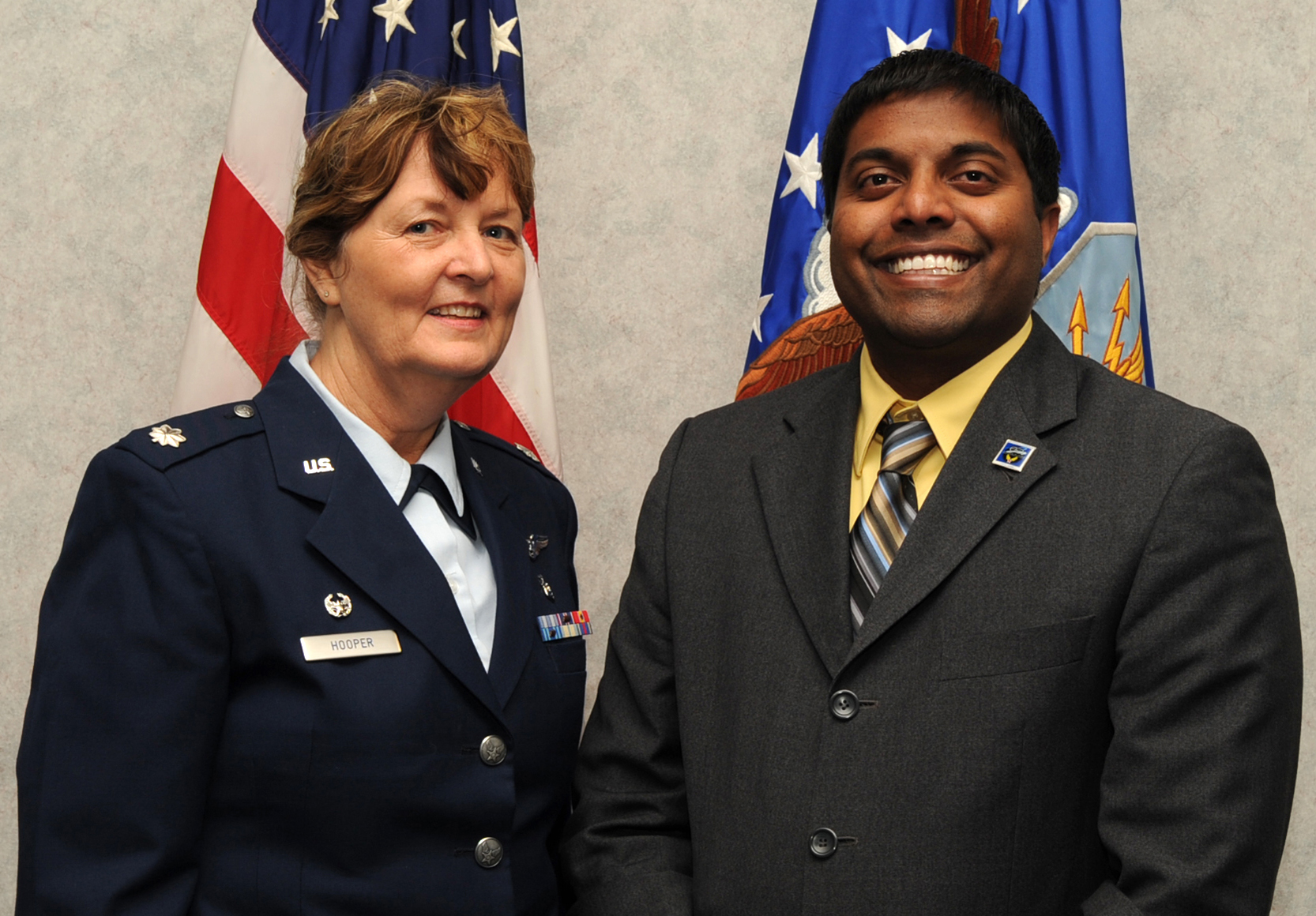 Lt Col Cheryl Hooper With Mr Bobby Gandu 931st Aerospace Medicine Flight Honorary Commander