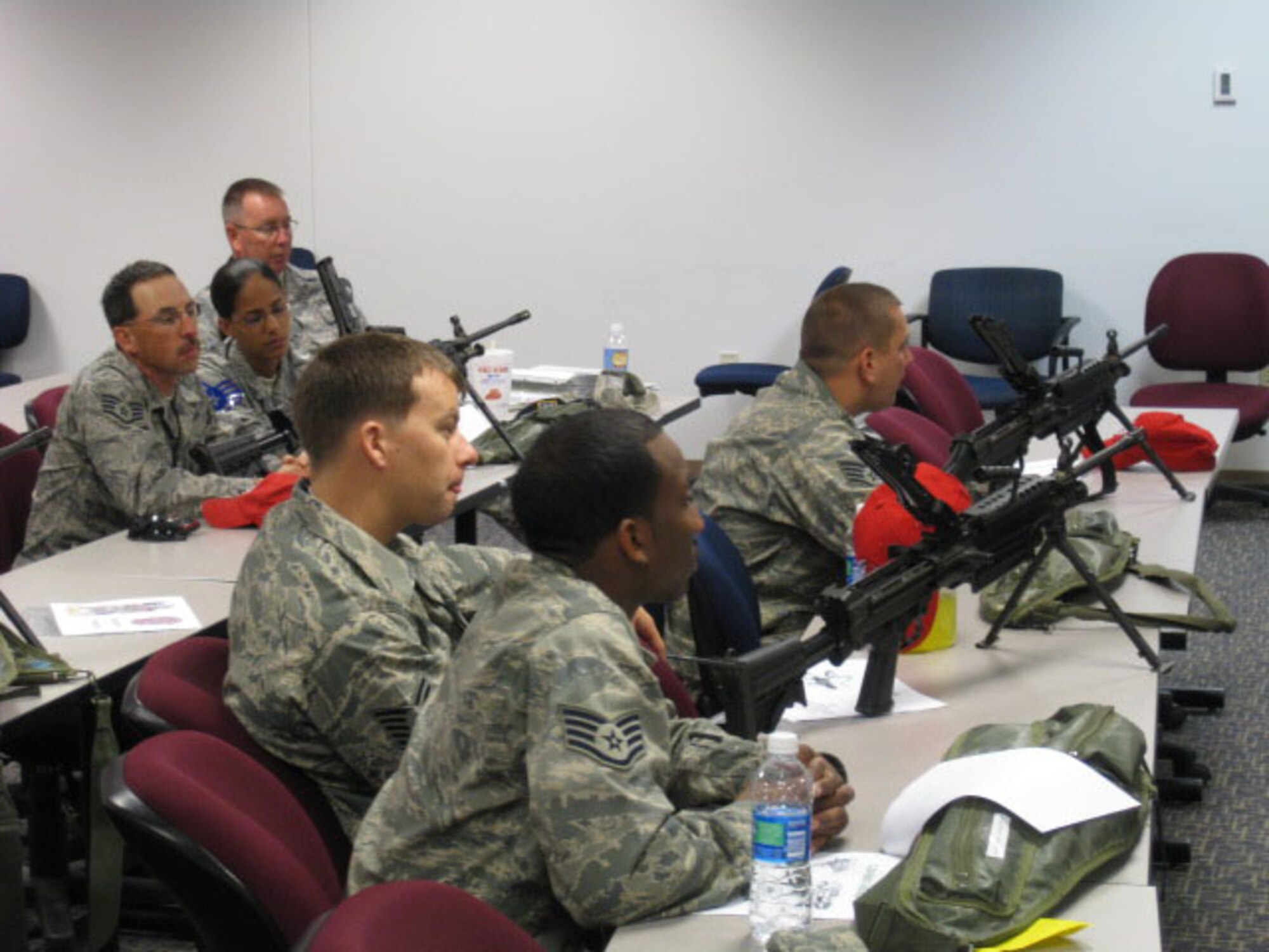 SEYMOUR JOHNSON AIR FORCE BASE, N.C. -- Reservists with the 916th Security Forces Squadron and 567th Red Horse Squadron train on weapons qualification.