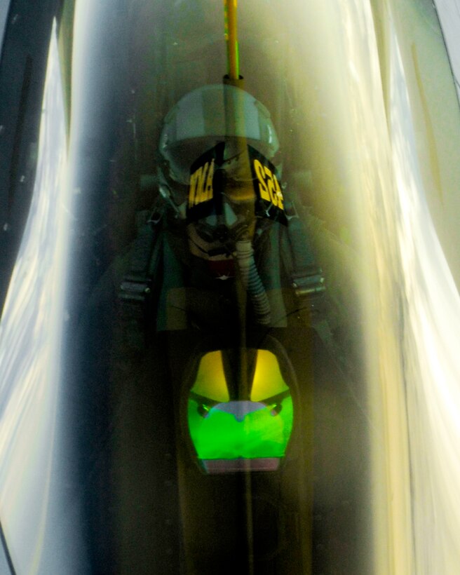 An F-22 Raptor approaches a KC-135 Stratotanker during an aerial refueling mission June 19 as part of Northern Edge 2009 near Eielson Air Force Base, Alaska. (U.S. Air Force photo/Senior Airman Morgan Sneed)