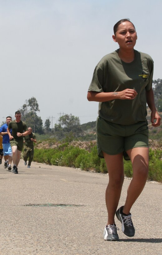 Service members enjoy a run that is part of the daily routine of many on Marine Corps Air Station Miramar. Some are part of the Runner's Club that is open to all active-duty sevice members at MCAS Miramar.