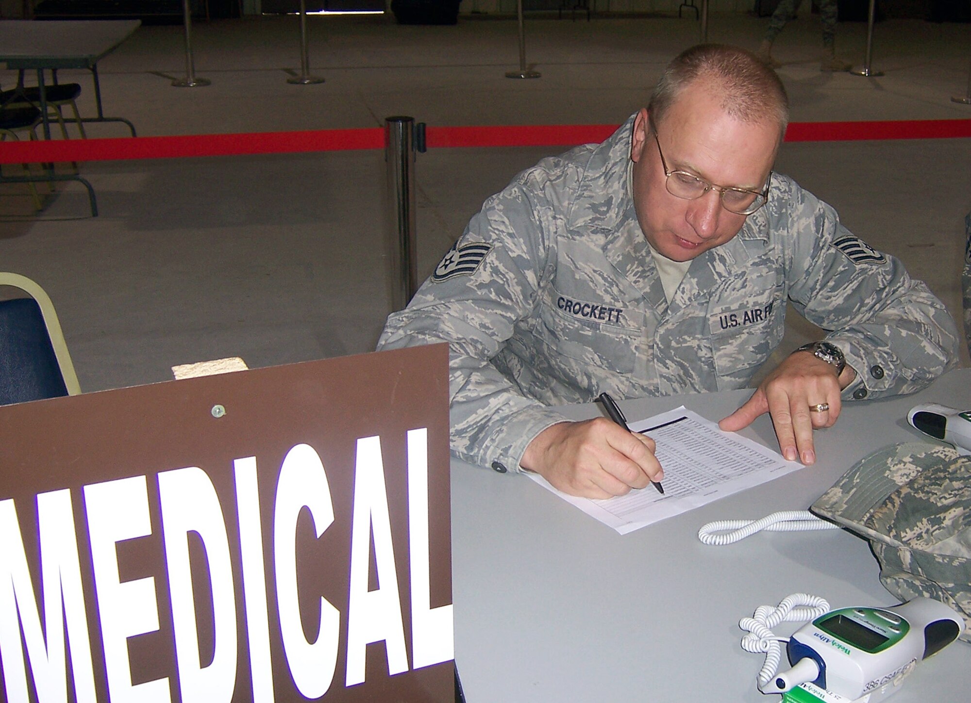 SOUTHWEST ASIA - Staff Sgt. Earl Crockett, 386th Expeditionary Medical Group, is deployed from Hill Air Force Base, Utah. (U.S. Air Force courtesy photo)