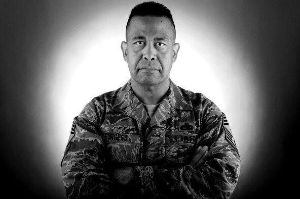 After serving two years as Moody's Command Chief, Chief Master Sgt. Paul Burgess leaves the 23rd Wing Flying Tigers to become the new command chief master sergeant of the 332nd Air Expeditionary Wing Red Tails at Joint Base Balad, Iraq. (U.S. Air Force Photo by Tech. Sgt. Jeffrey Allen) 