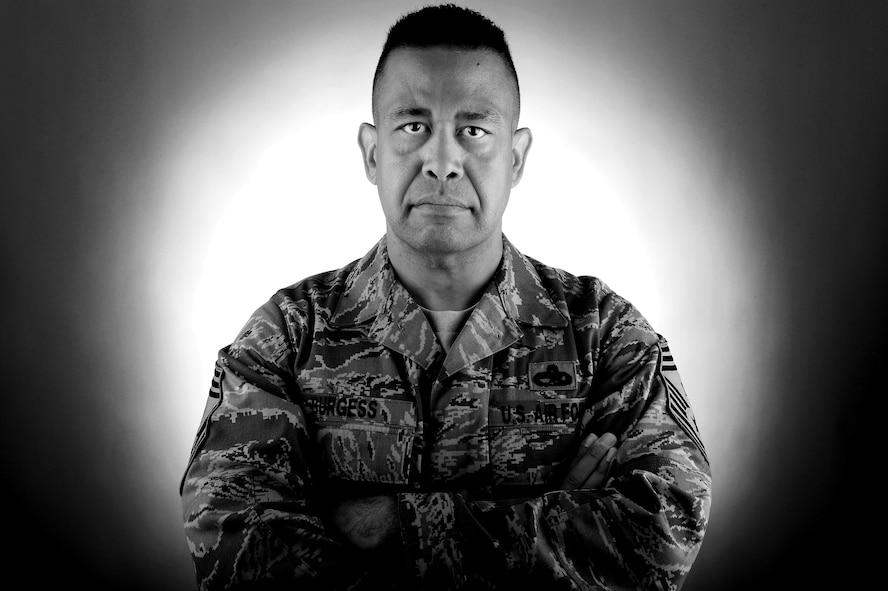 After serving two years as Moody's Command Chief, Chief Master Sgt. Paul Burgess leaves the 23rd Wing Flying Tigers to become the new command chief master sergeant of the 332nd Air Expeditionary Wing Red Tails at Joint Base Balad, Iraq. (U.S. Air Force Photo by Tech. Sgt. Jeffrey Allen) 