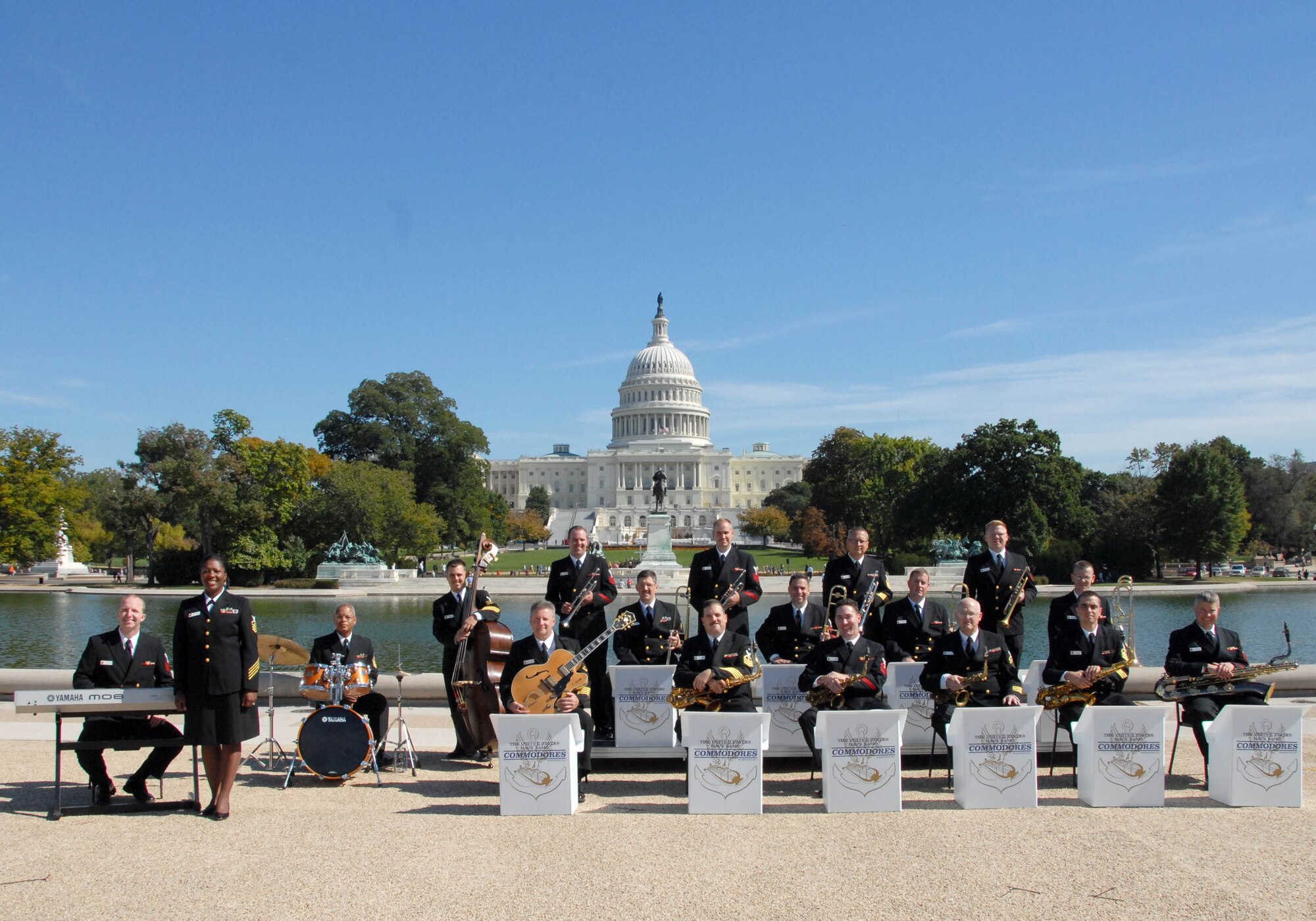 The Navy's premier jazz ensemble, the Commodores, is a specialty unit of the United States Navy Band in Washington, D.C. The group features 18 of the Navy's top jazz and "big band" musicians. Since their founding in 1969, the Commodores have become one of the most acclaimed jazz ensembles in the country. The Commodores will perform from 6:35 to 7:50 p.m.