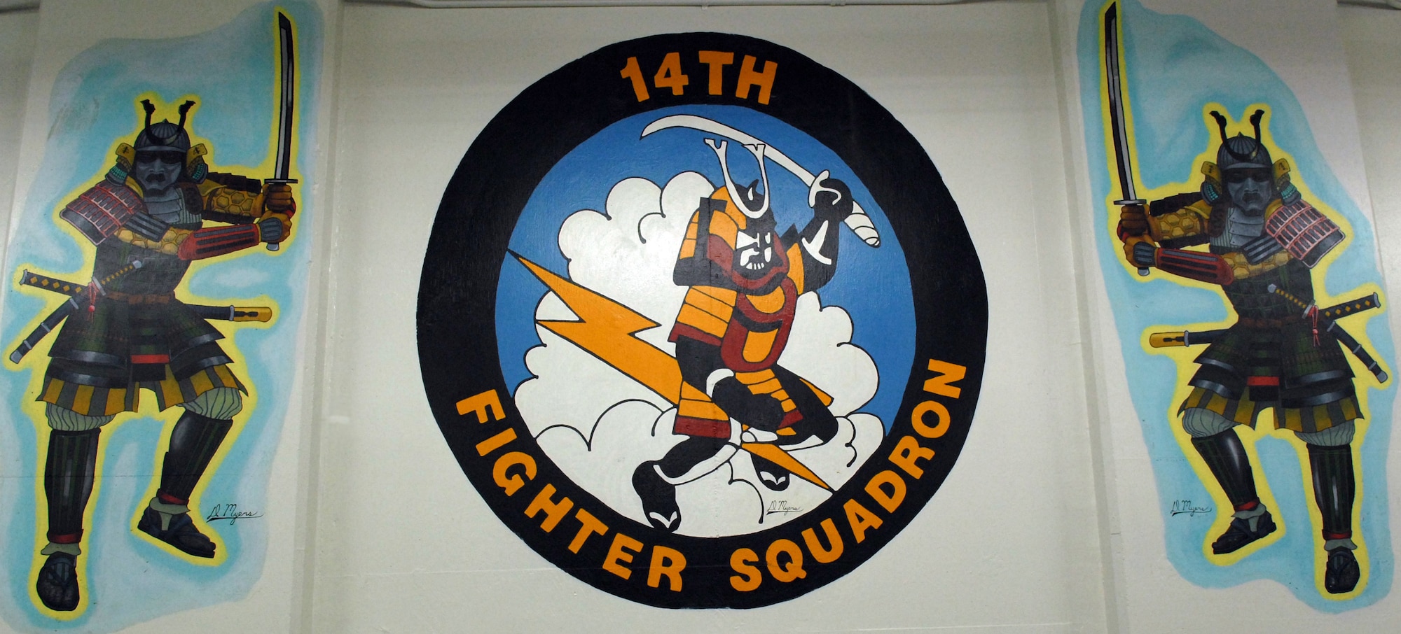MISAWA AIR BASE, Japan -- Murals of Samurai and other inspirational themes are painted on walls and pillars in the 14th Aircraft Maintenance Unit. These murals have been painted to help inspire moral and esprit de corp. (Air Force Photo/Staff Sgt. Phillip Butterfield)