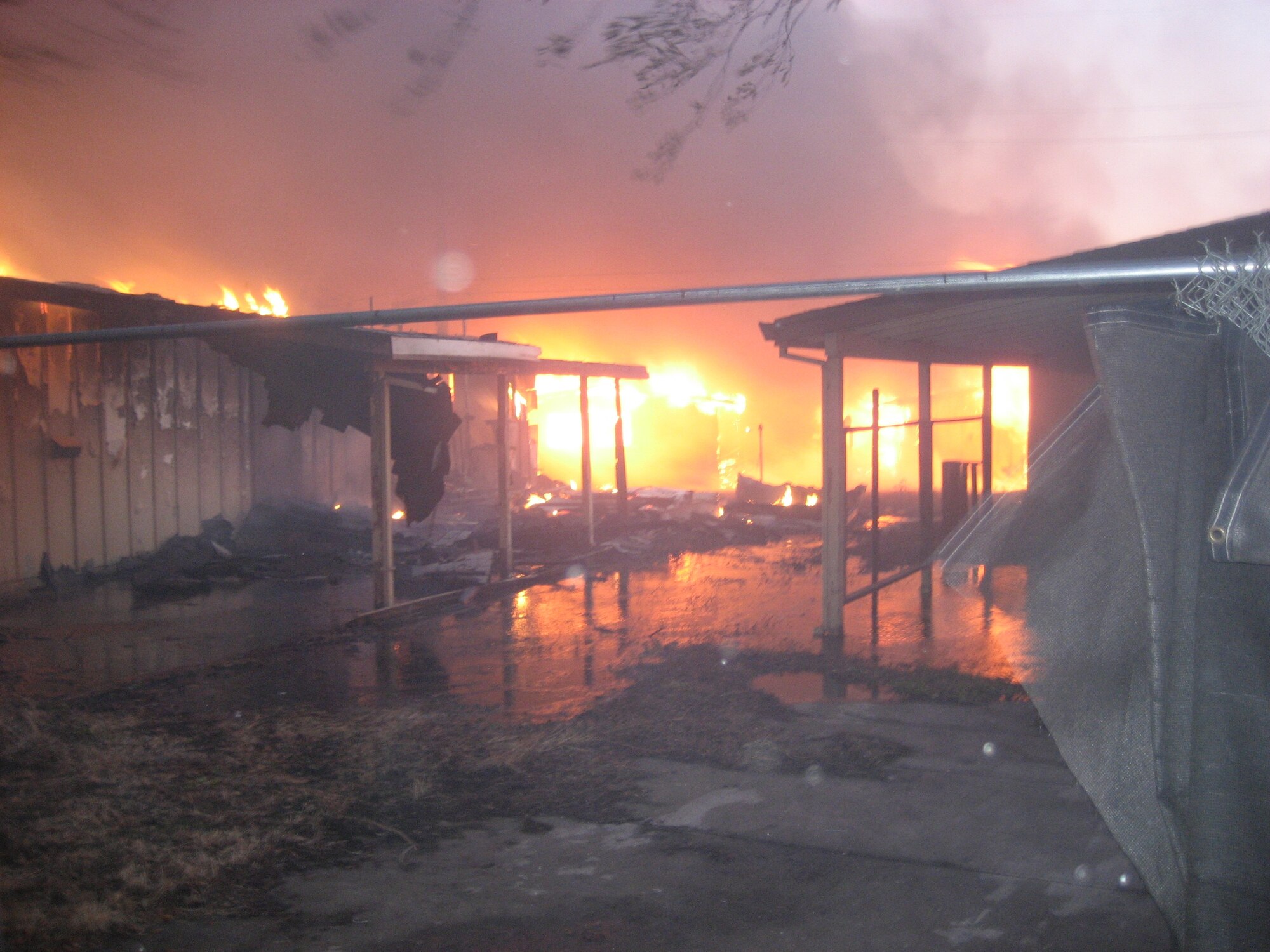 The Aug. 24, 2008 wildfire destroyed 176 vacant homes on base. (U.S. Air Force photo)