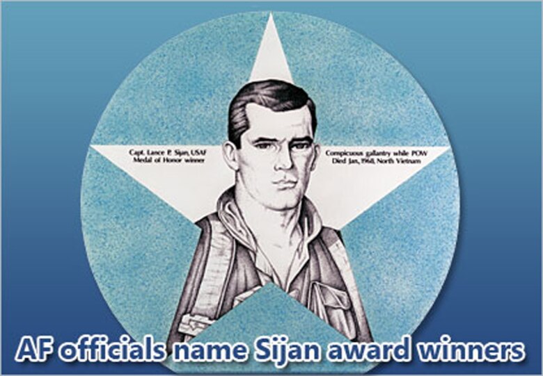 Air Force officials recently recognized four Airmen with the service's 2008 Lance P. Sijan Air Force Leadership Award. The Sijan award annually recognizes Airmen who demonstrate outstanding leadership abilities. (U.S. Air Force graphic)