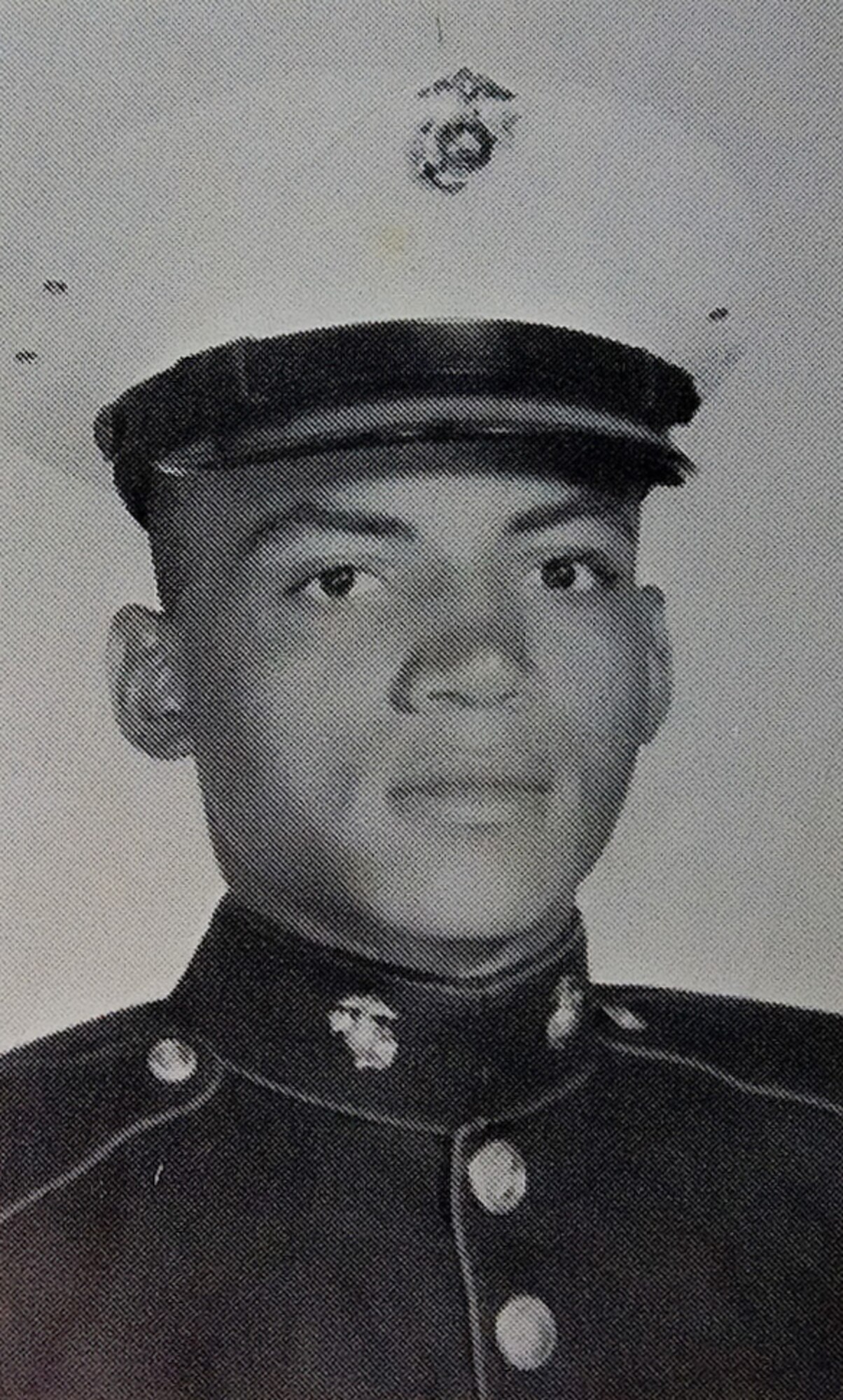 Fernando Martin, a postal service clerk at Dover Air Force Base, during graduation at Marine Corps Basic Training. Fred served in the Vietnam War in 1968 as a combat engineer who specialized in explosives, disarming mines, booby traps and minesweeps. (U.S. Air Force photo/Jason Minto)