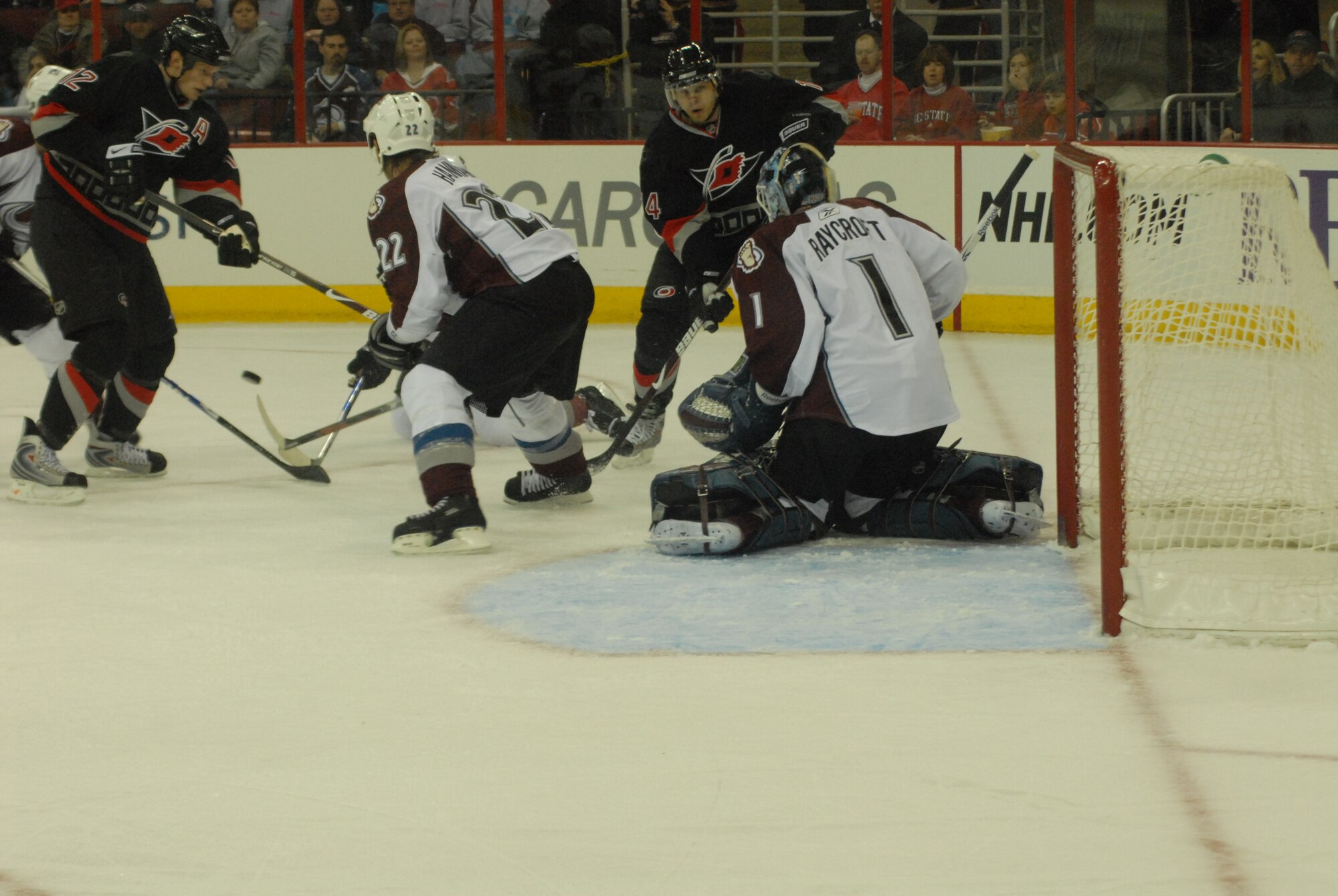 Carolina Hurricanes Military Appreciation Game VS Colorado Avalanche, Feb. 22, 2009 at the RBC Center in Raleigh, N.C. (U.S Air Force Photo by 2nd Lt. Chris Hoyler)
