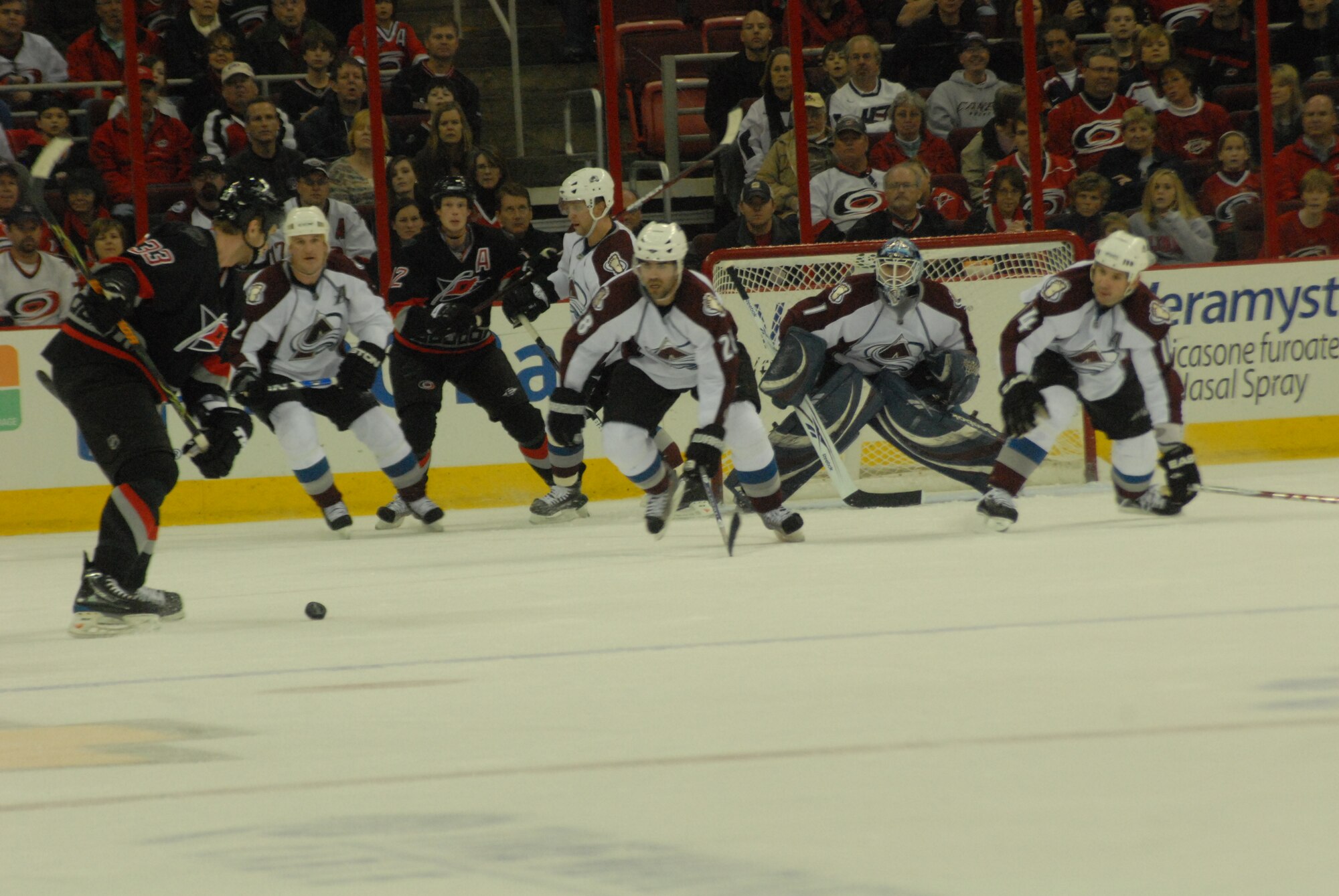 Carolina Hurricanes Military Appreciation Game VS Colorado Avalanche, Feb. 22, 2009 at the RBC Center in Raleigh, N.C. (U.S Air Force Photo by 2nd Lt. Chris Hoyler)
