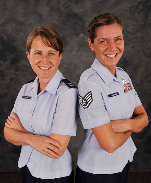 MOODY AIR FORCE BASE, Ga. -- The 23rd Wing Protocol office won the Air Combat Command George Washington Award for Protocol Excellence for 2008. Capt. Kimberly Peters, 23rd WG, chief of protocol, and Staff Sgt. Heather Zollman, 23rd WG, NCO in-charge of protocol, are the only two staff members in their office. (U.S. Air Force photo by Senior Airman Schelli Jones)