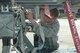 TYNDALL AIR FORCE BASE, Fla. -- Senior Airman Adam Tussing, 58th Aircraft Maintenance Squadron armament specialist, straps down a missile on a missile trailer during a Weapons Evaluation Program at Tyndall AFB, Fla. (U.S. Air Force photo/Airman First Class Veronica McMahon)