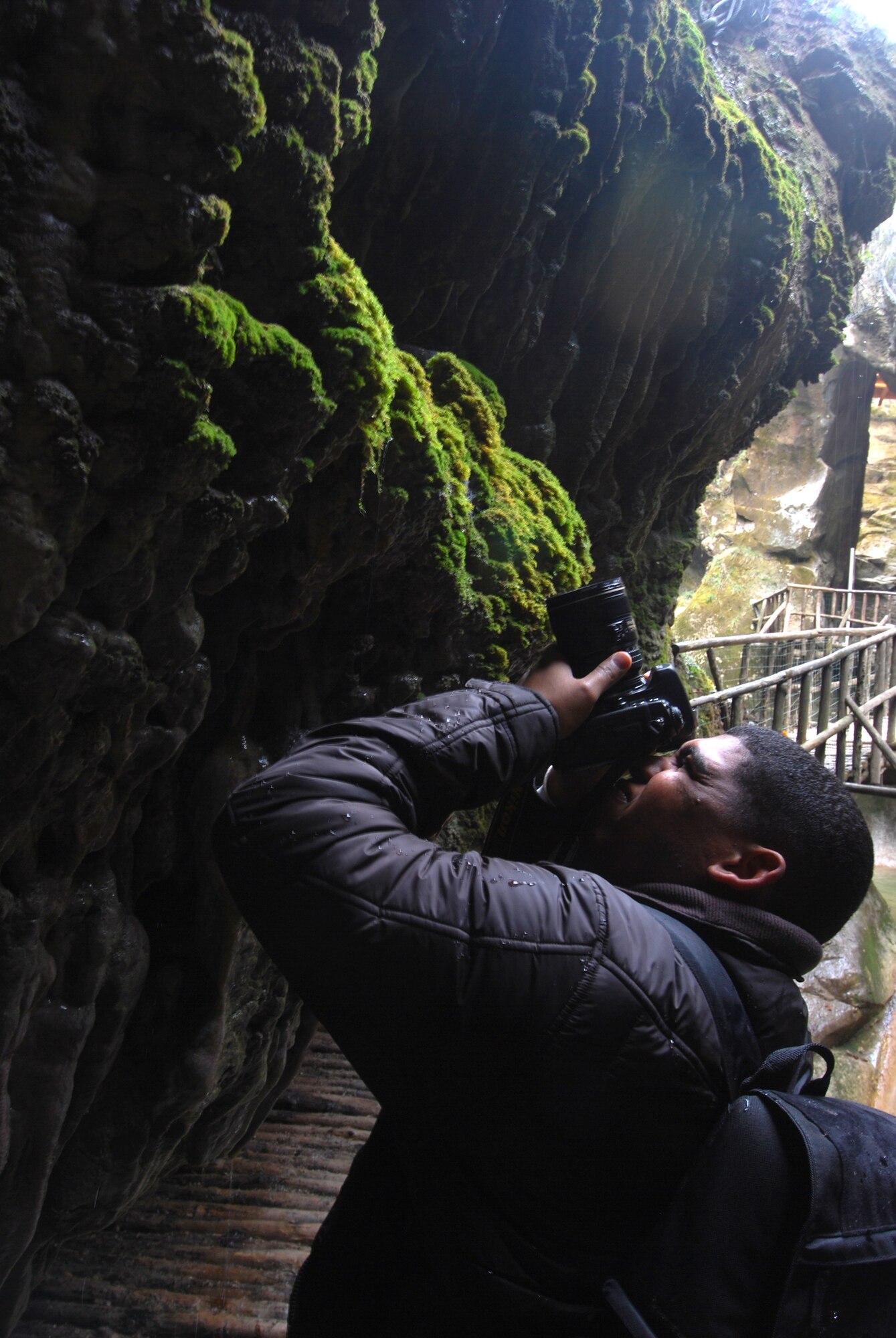 Staff Sgt. Patrick Dixon of the 31st Fighter Wing Public Affairs office takes photos of the Fregona Caves as part of a feature story for "The Compass." Sergeant Dixon was recently named U.S. Air Forces in Europe Photographer of the Year. (U.S. Air Force photo/Staff Sgt. Justin Weaver)