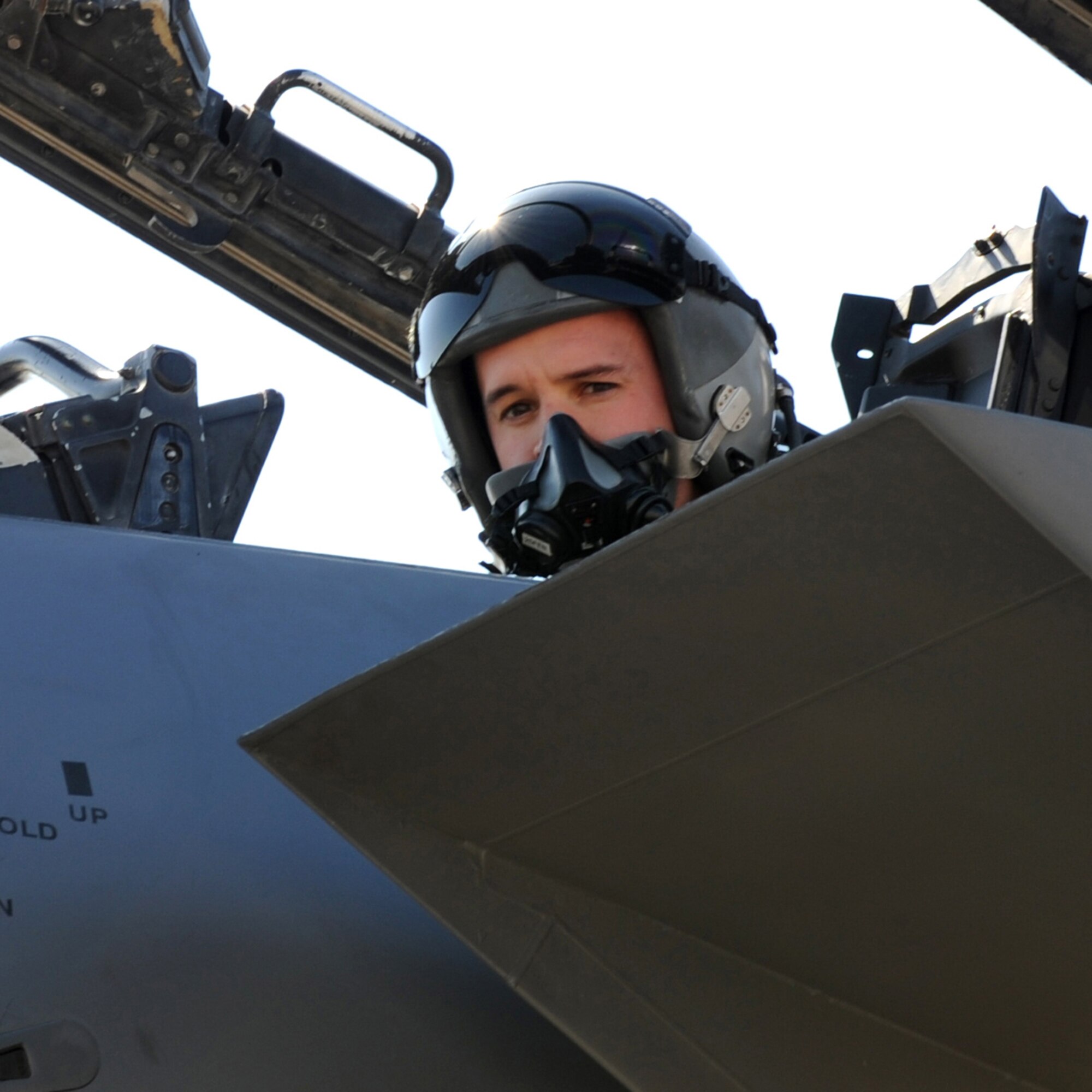Captain Prichard Keely, 335th Fighter Squadron weapons systems officer, prepares for take off in his F-15E Strike Eagle at Seymour Johnson Air Force Base, N.C., Feb. 23, 2009. In April 2008, Captain Keely and aircrew from the 335th FS provided close-air support for ground forces during a massive fire fight in Shok Valley, Afghanistan. The 335th FS was deployed in support of Operation Enduring Freedom. (U.S. Air Force Photo by Airman 1st Class Gino Reyes)