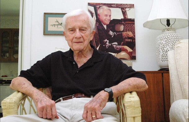 Maj. Gen. (ret) William Eubank Jr. rests at home in Shreveport. A photo of then active-duty General Eubank sits on his wall as a reminder of his service in the military. General Eubank was honored at a ceremony March 4 naming the new Eubank Global Operations Conference Center at the Barksdale Club in his honor. (Photo by Senior Airman Alyssa C. Miles