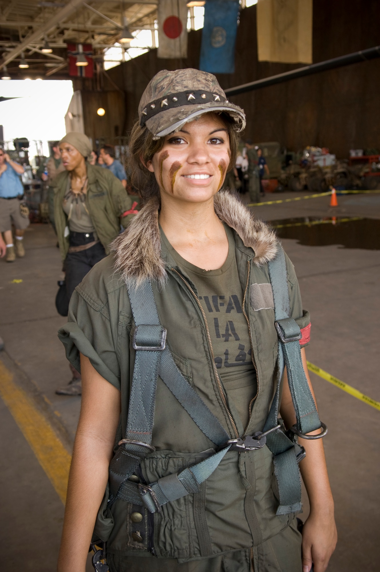 Airman 1st Class Tiffany Ehlen portrayed a resistance pilot during the production of Terminator Salvation at Kirtland Air Force Base, NM on July 18, 2008.  She is assigned to the 377 Mission Support Squadron herre. (U.S. Air Force photo/Lance Cheung
