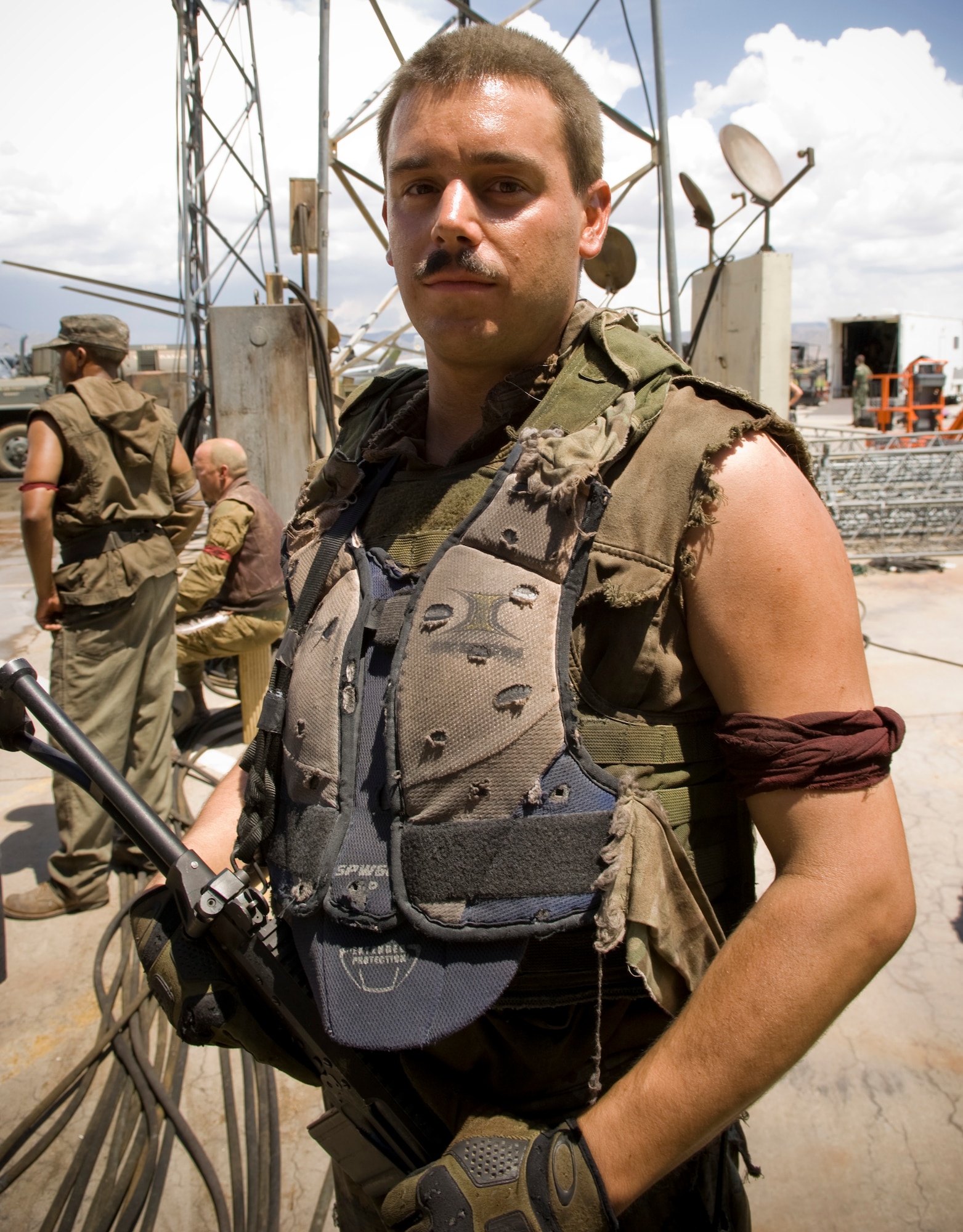 Senior Airman, Kenton Roberts portrayed a resistance fighter for the production of Terminator Salvation at Kirtland Air Force Base, NM on July 18, 2008. Airman Roberts is with the 377th Security Forces Squadron here. (U.S. Air Force photo/Lance Cheung)