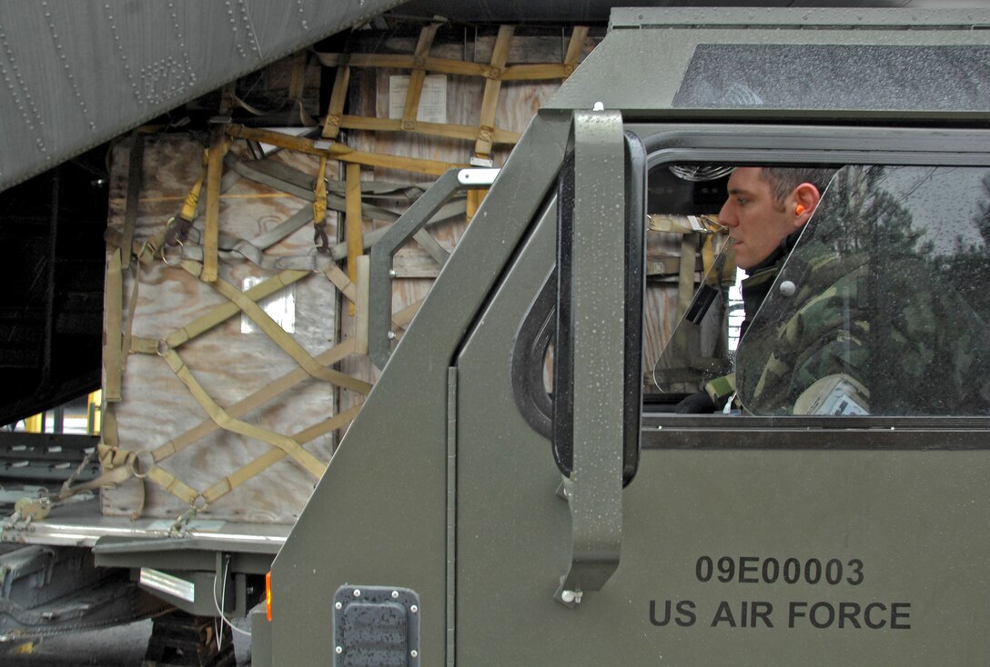 Tech. Sgt. James Corbett, a member of the 30th Aerial Port Squadron, attributes the principles taught by one of his favorite authors, Mr. Dale Carnegie, to his Aerial Port team's success in the Materials Handling Equipment drill. In the MHE exercise, Aerial Port members have only a short amount of time to complete a series of on-loading and offloading drills.  "I kept reinforcing to my team the need to keep the end goal in mind and not get caught up on the little problems along the way," he said. The continuous reinforcement of keeping the end in mind led his team to being among the few teams who finished the course in the alloted time.