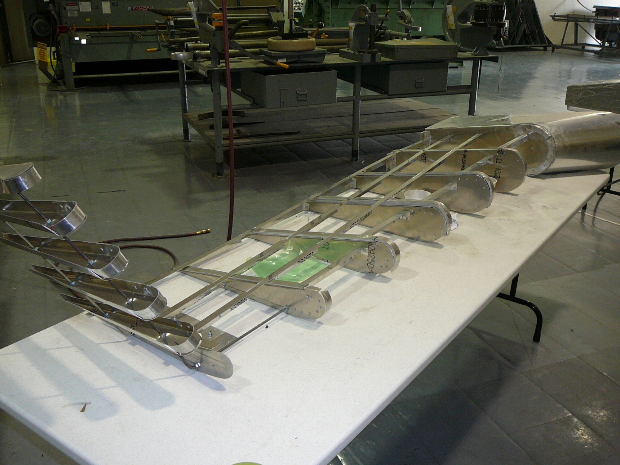 One of the replica C-40 wings during construction. Photo by Tech. Sgt. Dan Oliver