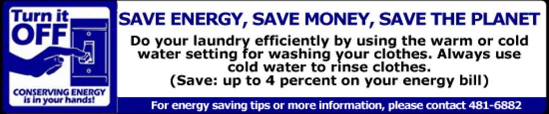 Energy Saving tip of the week
