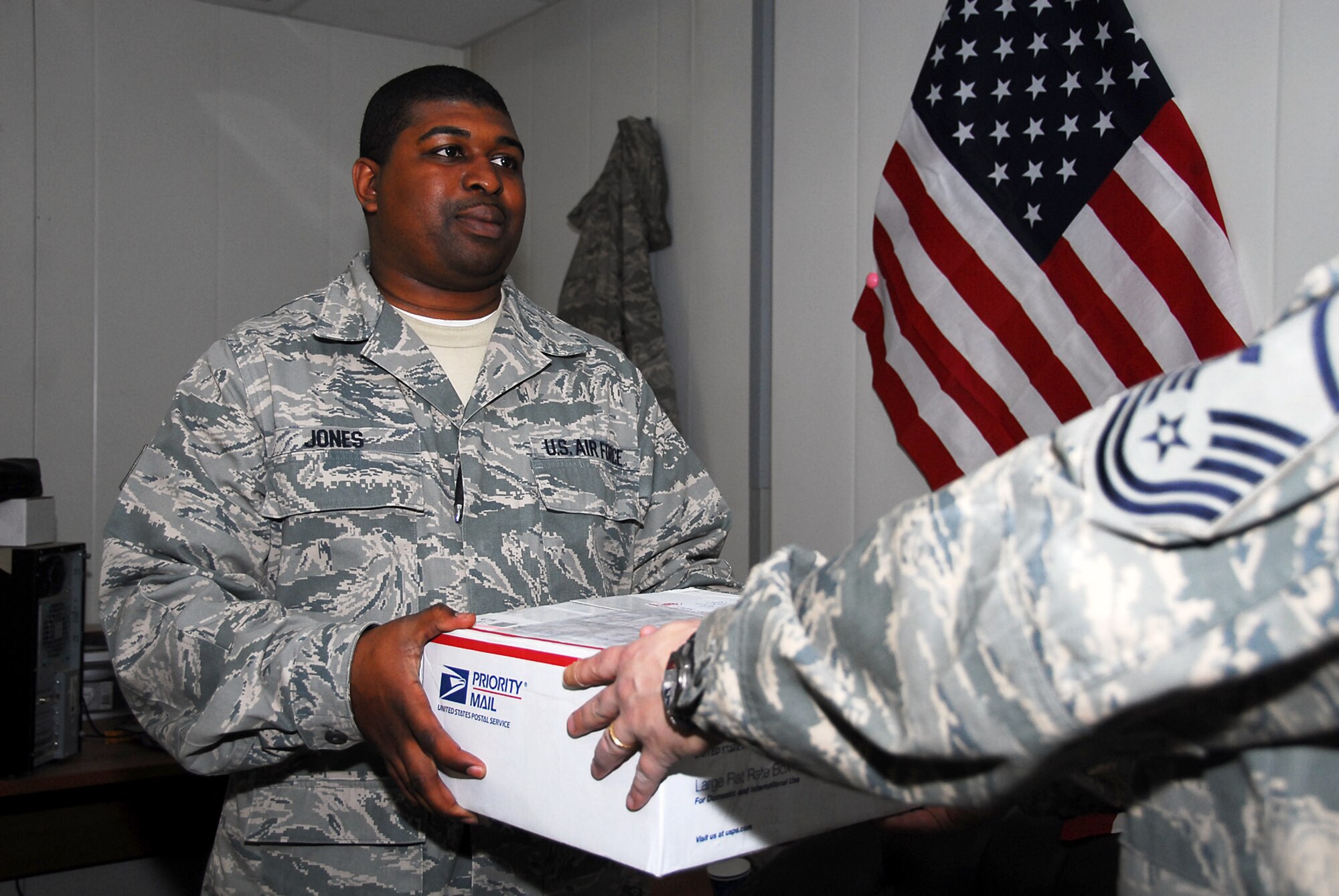SOUTHWEST ASIA -- Staff Sgt. Kenneth Jones, 386th Expeditionary Operations Support Squadron client support administrator is deployed from the 48th Maintenance Group at Royal Air Force Lakenheath, United Kingdom. (U.S. Air Force courtesy photo)