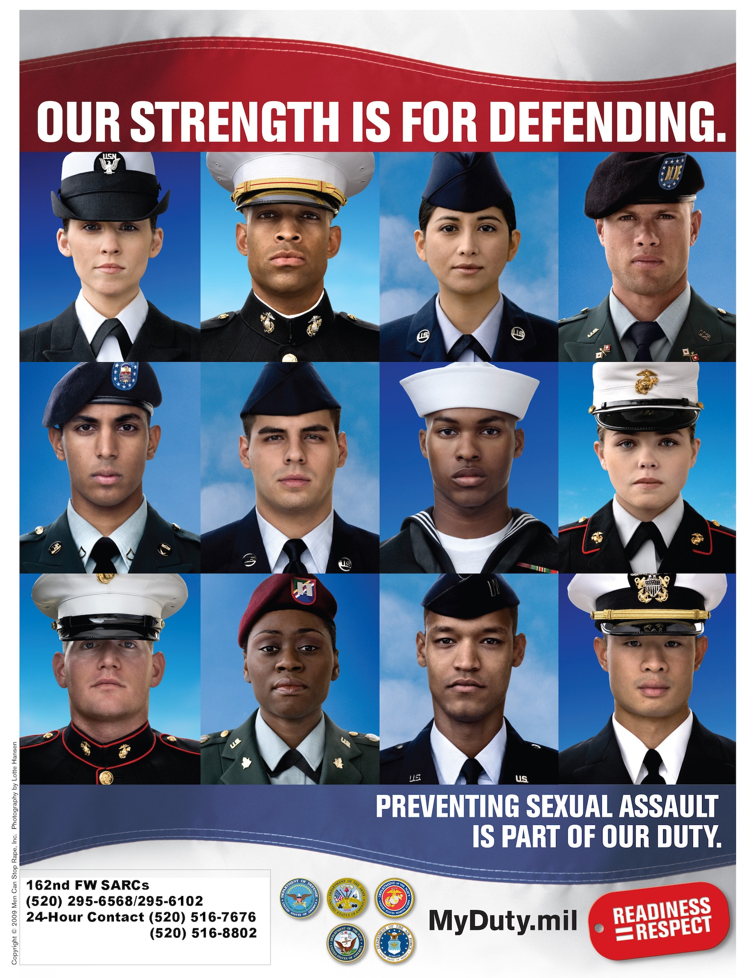 The DoD theme for SAAM 2009 is “Our Strength is for Defending.” It’s intended to highlight the fact that our mission not only involves national defense, but the defense and safety of the Americans who voluntarily risk their lives in our defense. 
