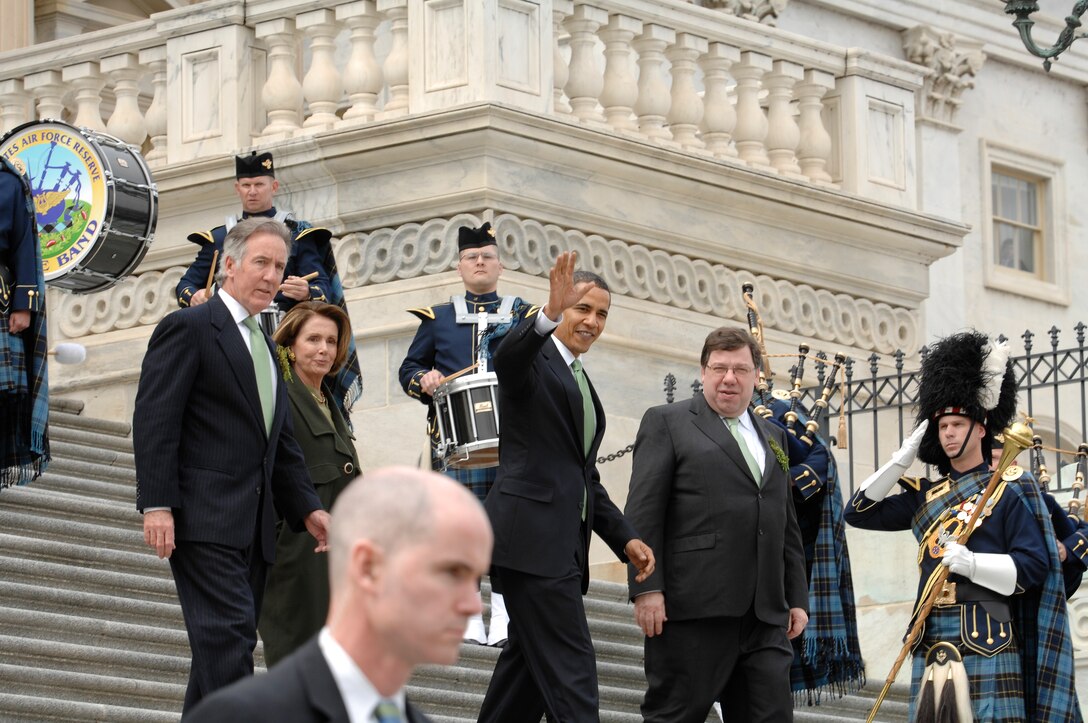 Band of the U.S. Air Force Reserve performs for St. Patrick's Day Luncheon.  This annual event, hosted by the Speaker of the House was attended by the President of the United States, Vice President of the United States, and the Prime Minister of Ireland.  (Official Air Force photo by Andy Morataya, Pentagon Air Staff Photographer) 