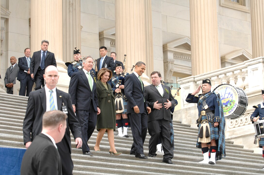 Band of the U.S. Air Force Reserve performs for St. Patrick's Day Luncheon.  This annual event, hosted by the Speaker of the House was attended by the President of the United States, Vice President of the United States, and the Prime Minister of Ireland.  (Official Air Force photo by Andy Morataya, Pentagon Air Staff Photographer) 