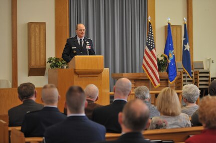 The annual SAC Memorial Sunday Service began in 1958 by SAC Commander-in-Chief Gen. Thomas S. Power and Command Chaplain Col. George S. Wilson. The program was initiated to pay tribute to SAC combat crew personnel who were killed while flying missions.