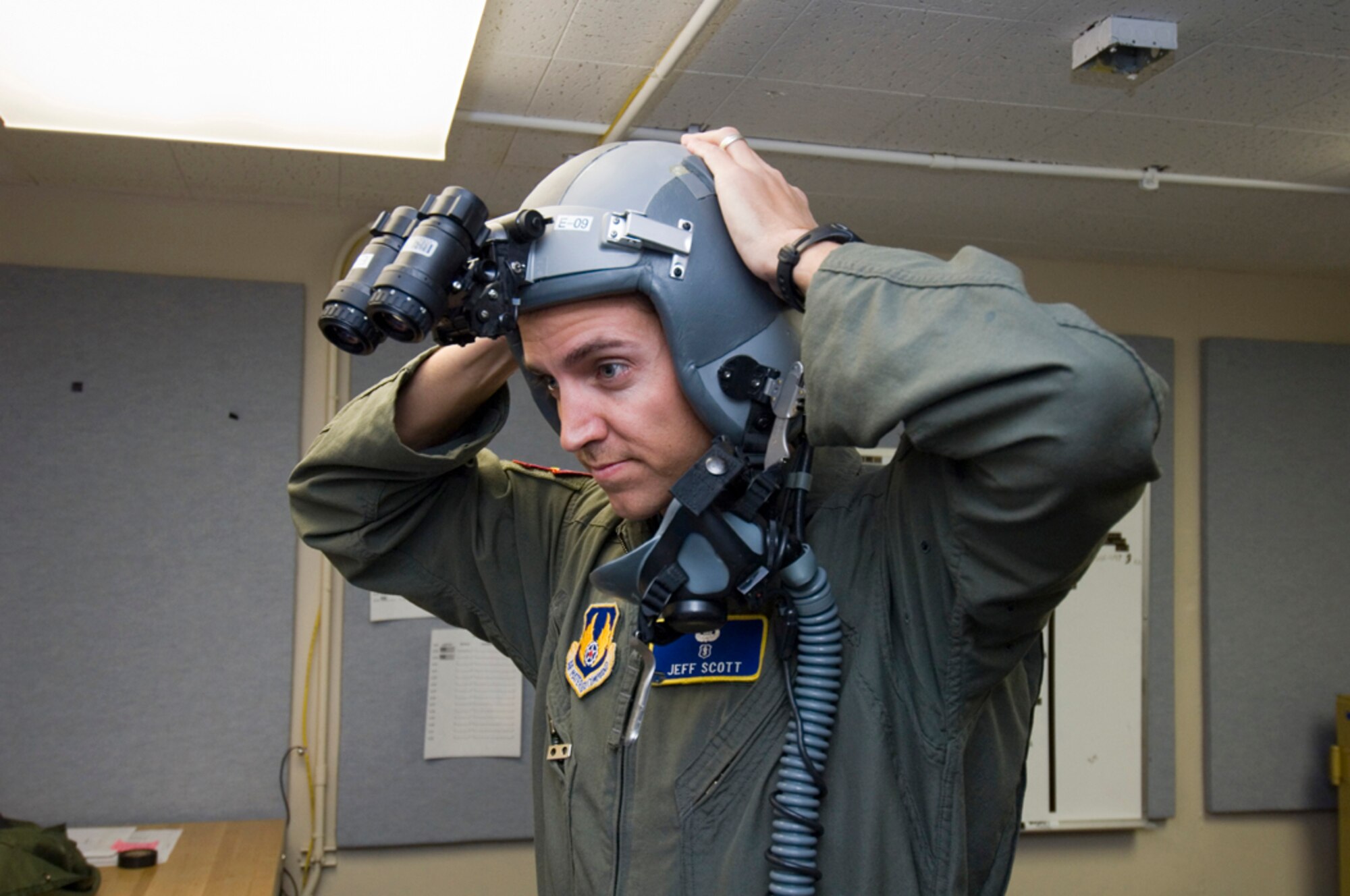 Capt. Jeffrey Scott, 95th Aerospace Medicine Squadron Health and Human Performance Flight commander, is the Air Force Flight Test Center Company Grade Officer of the Year. (U.S. Air Force photo/Aaron Lewis)