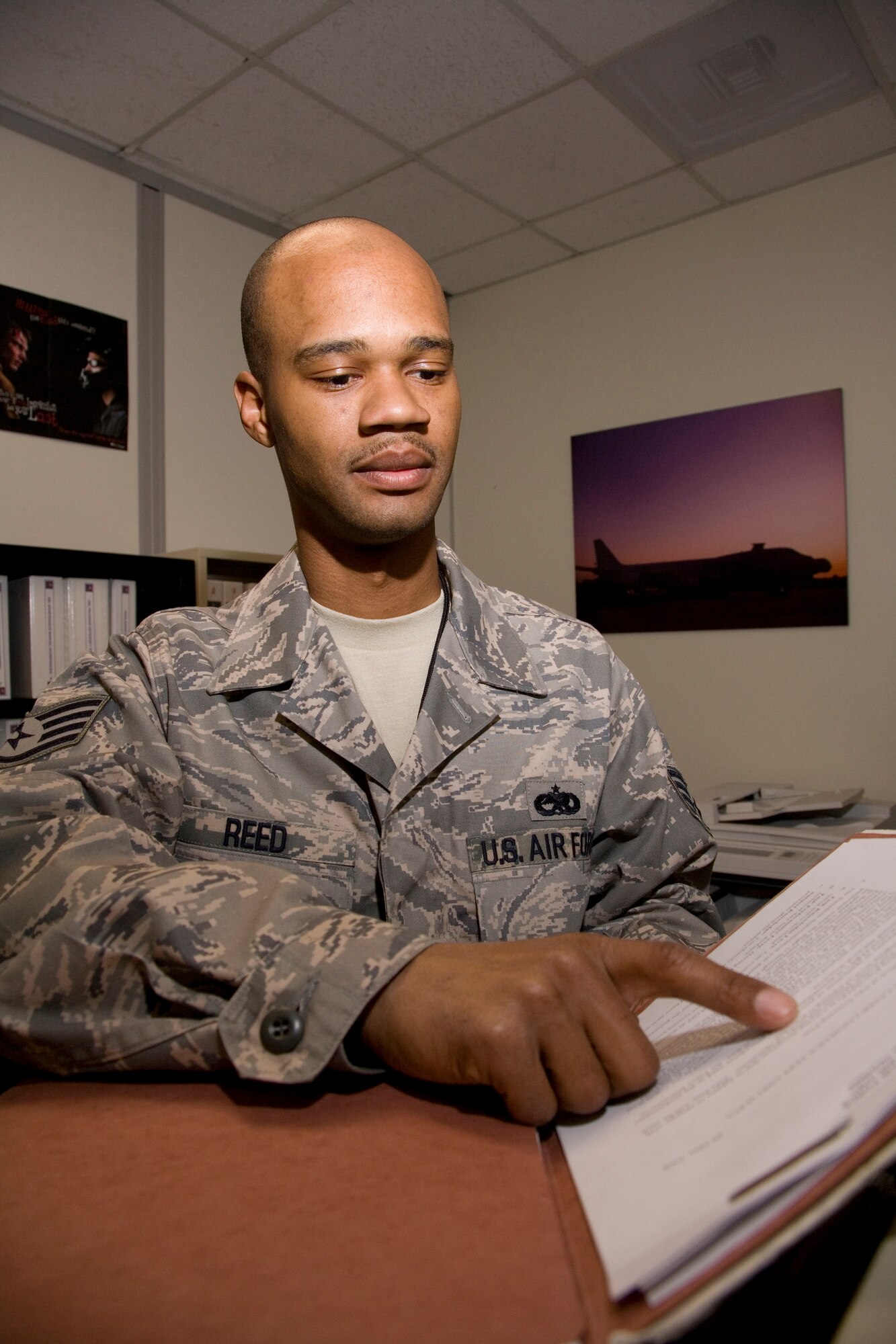 Staff Sgt. Terreil Reed, 412th Logistics Test Squadron avionics sensors craftsman, is the Air Force Flight Test Center Honor Guard of the Year. (U.S. Air Force photo/Chad Bellay)