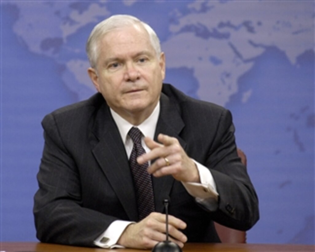 Secretary of Defense Robert M. Gates calls on a reporter during a Pentagon press conference on March 18, 2009.  